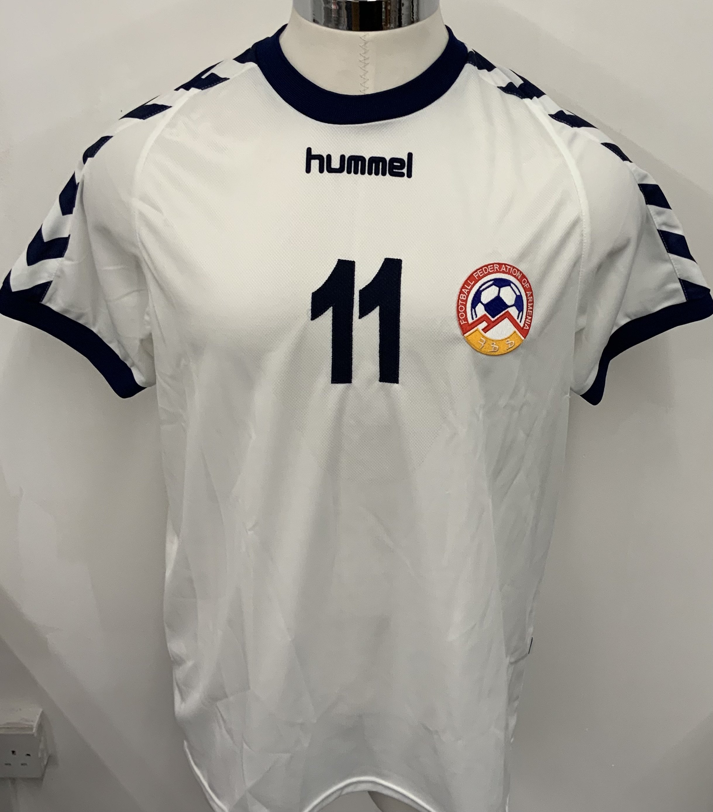 Armenia 2007 Match Worn Football Shirt: White short sleeve shirt. Number 11. Worn during friendly v Andorra on 7 February 2007. Shirt was swapped with Gabi Riera. 