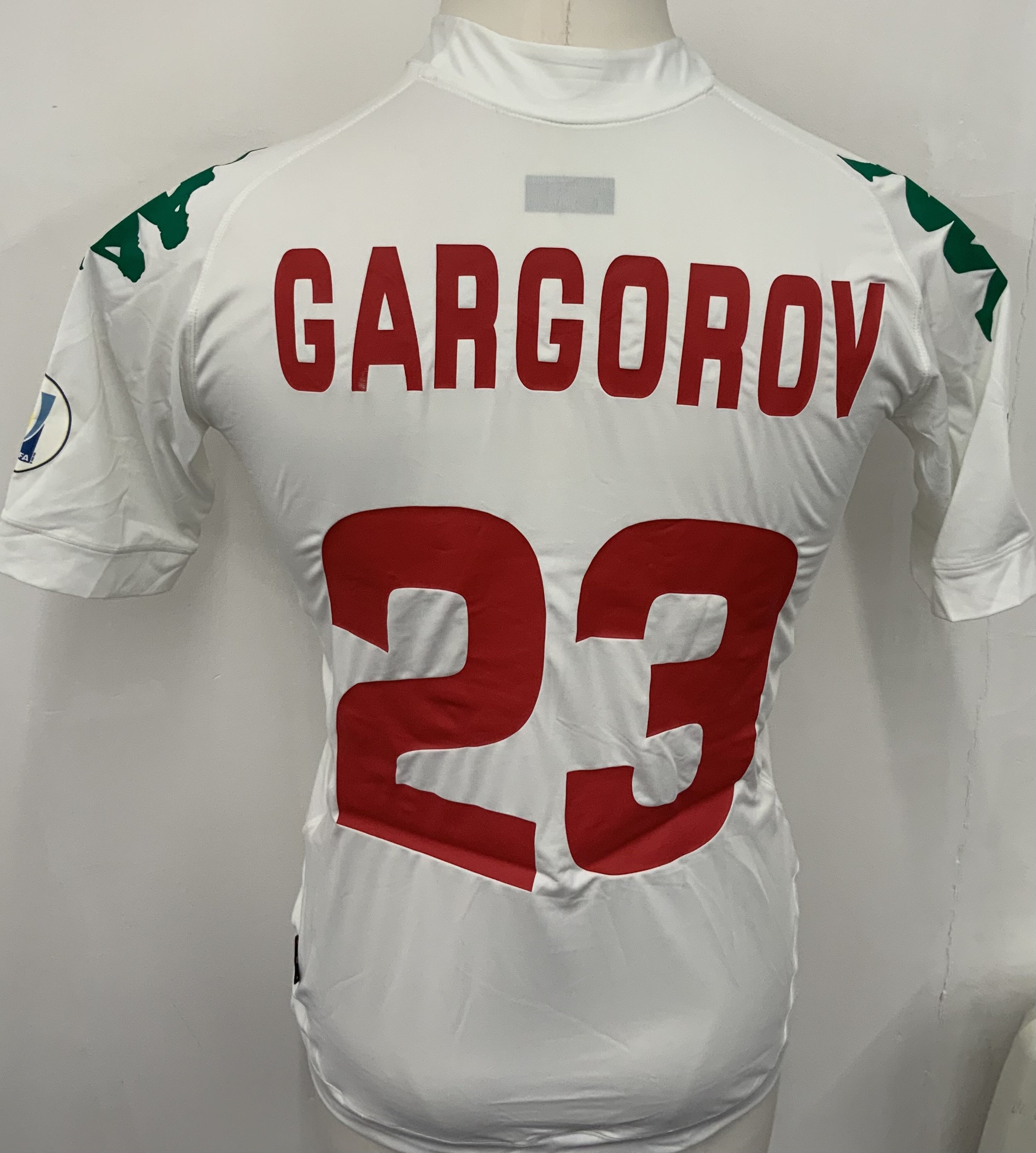 Bulgaria 2013 Match Issued Football Shirt: White short sleeve shirt. Number 23 Gargorov. Issued during World Cup qualifying v Italy on 6 September 2013.