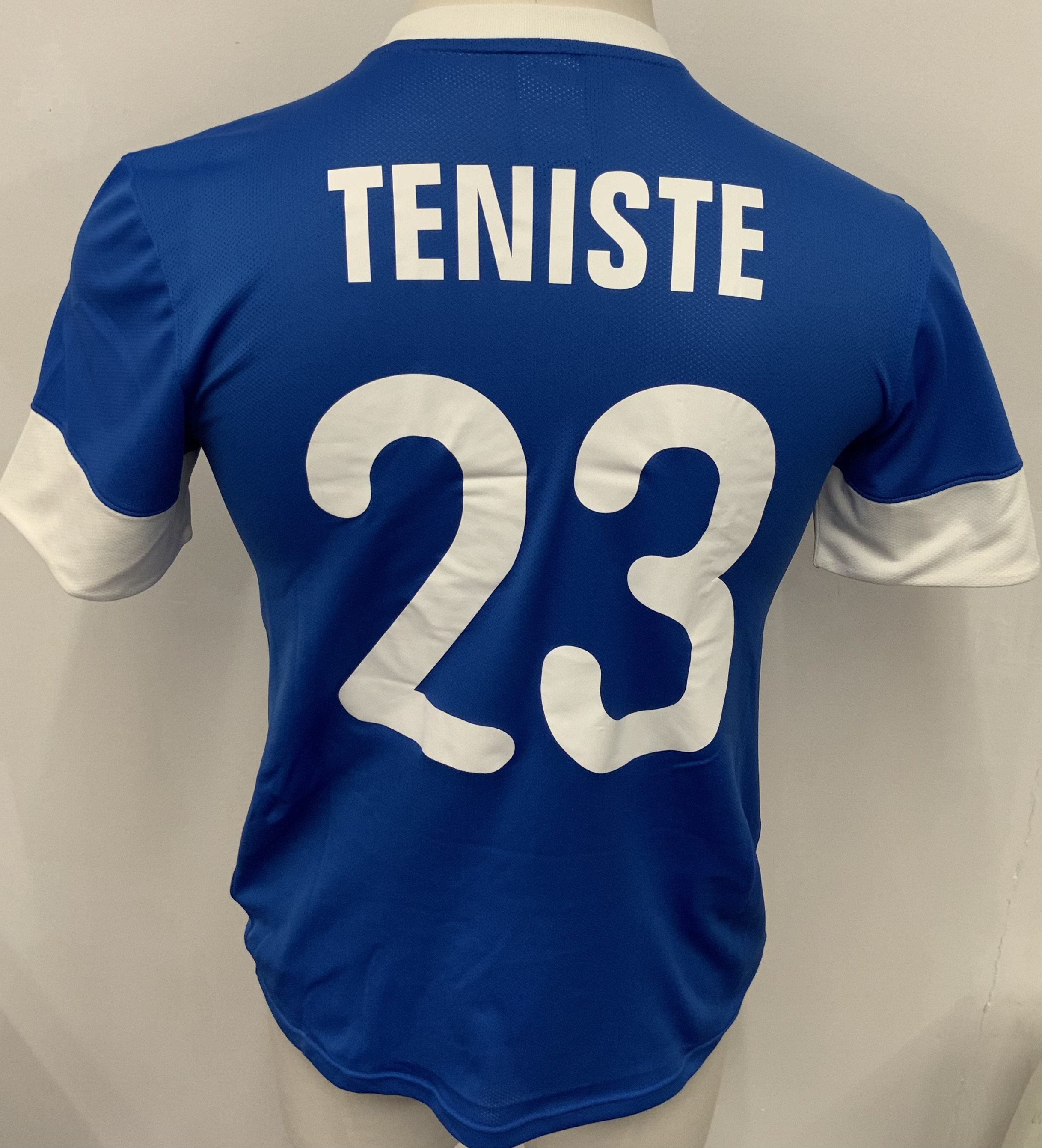Estonia 2012 Match Worn Football Shirt: Blue short sleeve shirt. Number 23 Teniste. Worn  v Poland on 15 August 2012.