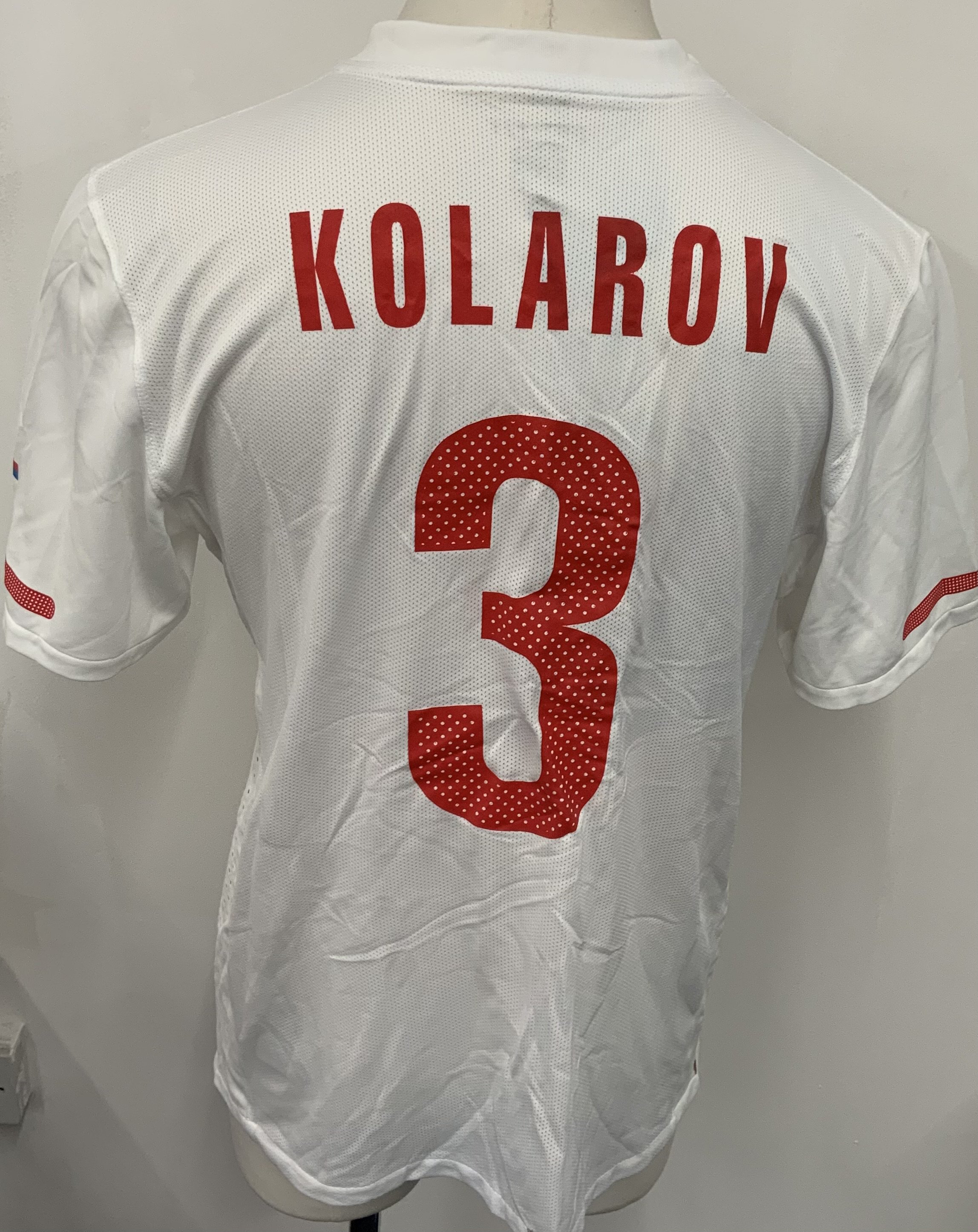 Serbia 2010 Match Worn Football Shirt: White short sleeve shirt. Number 3. Worn v New Zealand on 29 May 2010 by Kolarov. 