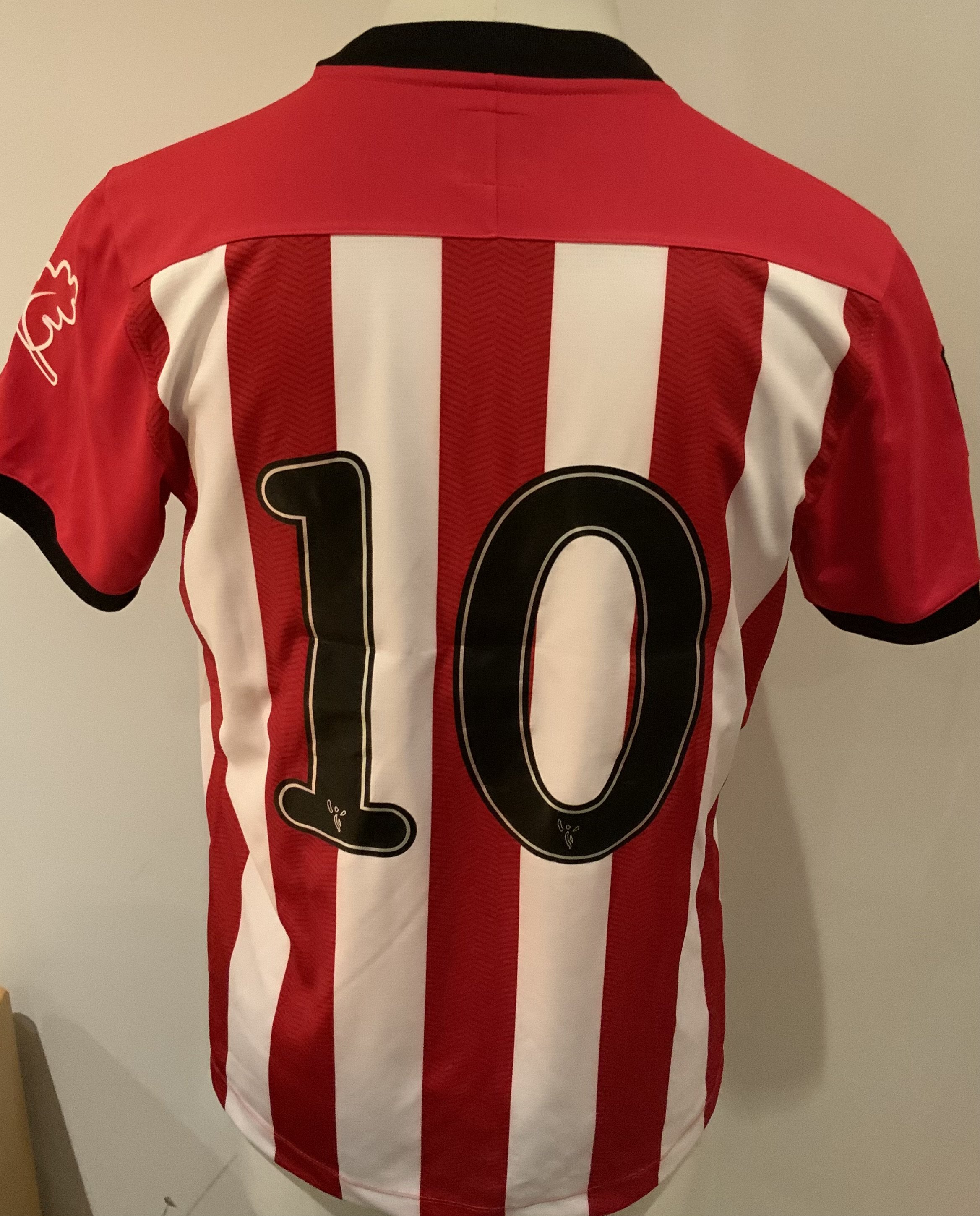 Bilbao 2010 - 2011 Match Worn Football Shirt: Red and white short sleeve shirt with Herrera 10 to rear. Worn v Tottenham in a pre season friendly on 6 August 2011.