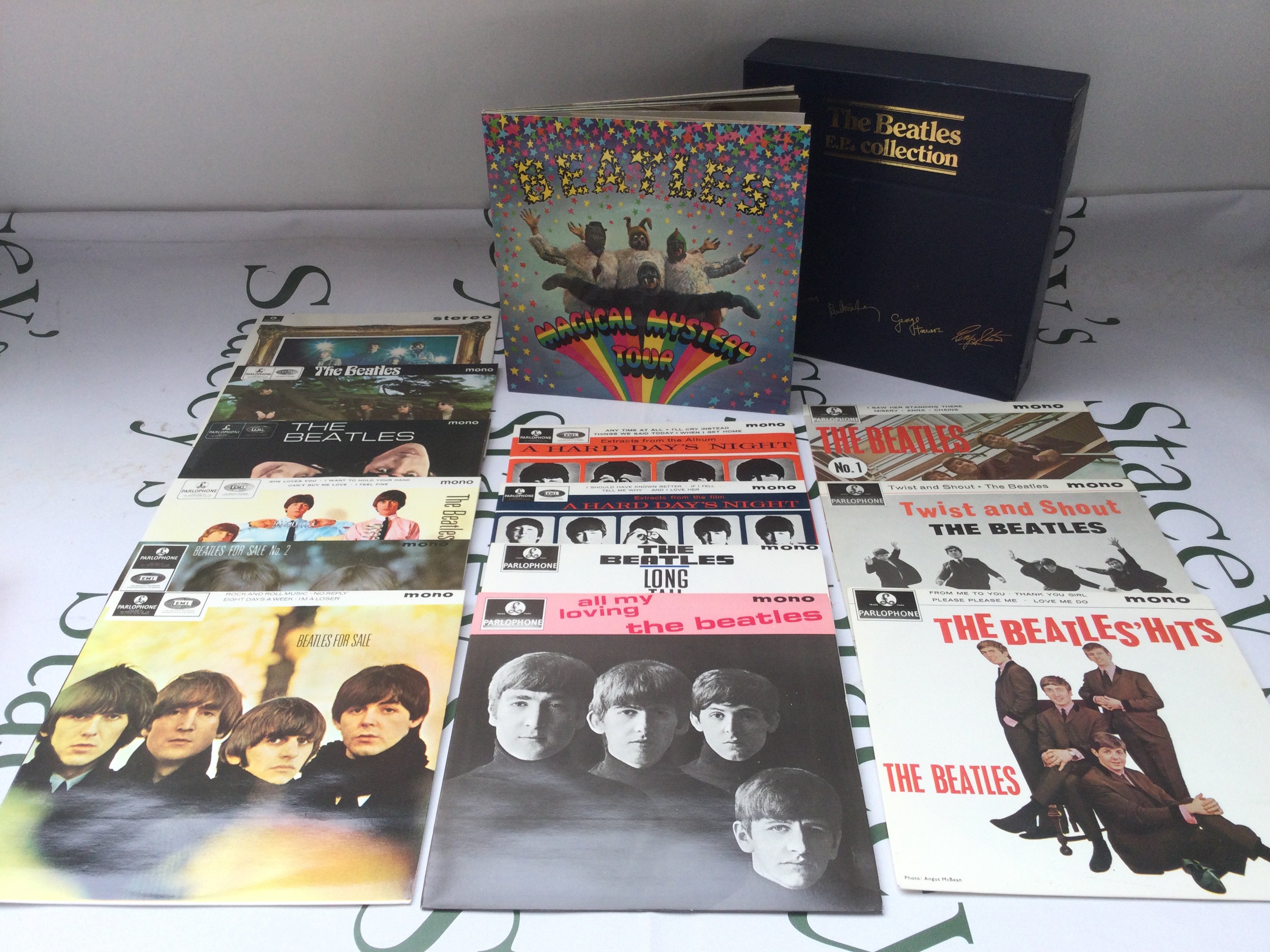 A Beatles EP collection vinyl box set.