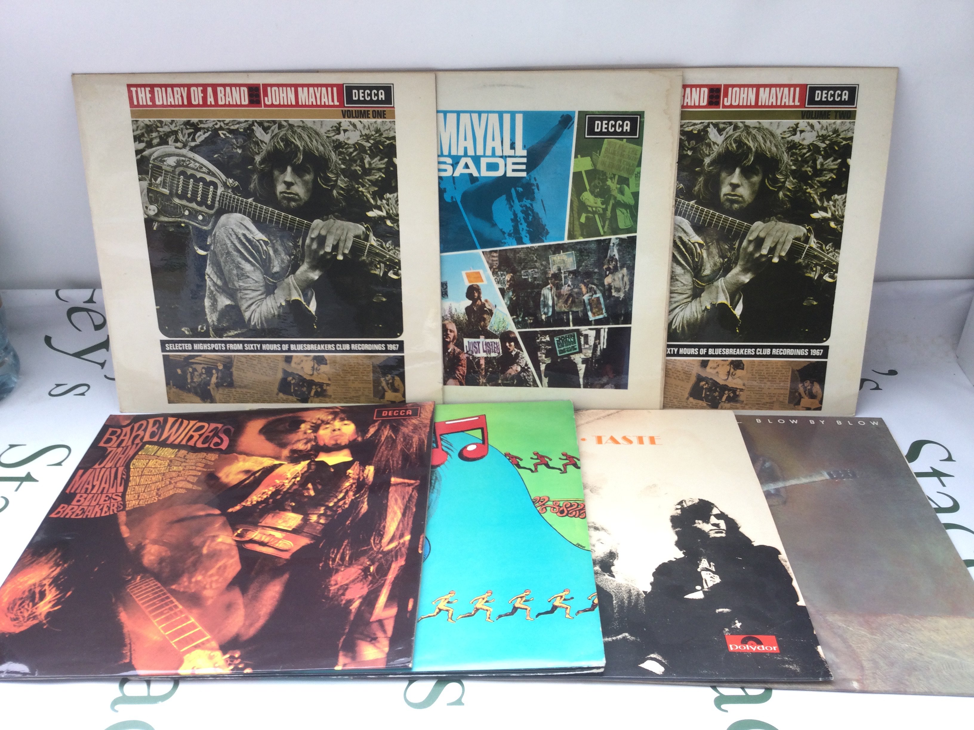 Fifteen blues rock LPs by various artists including Jimi Hendrix, John Mayall's Bluesbreakers, Blind Faith and others.