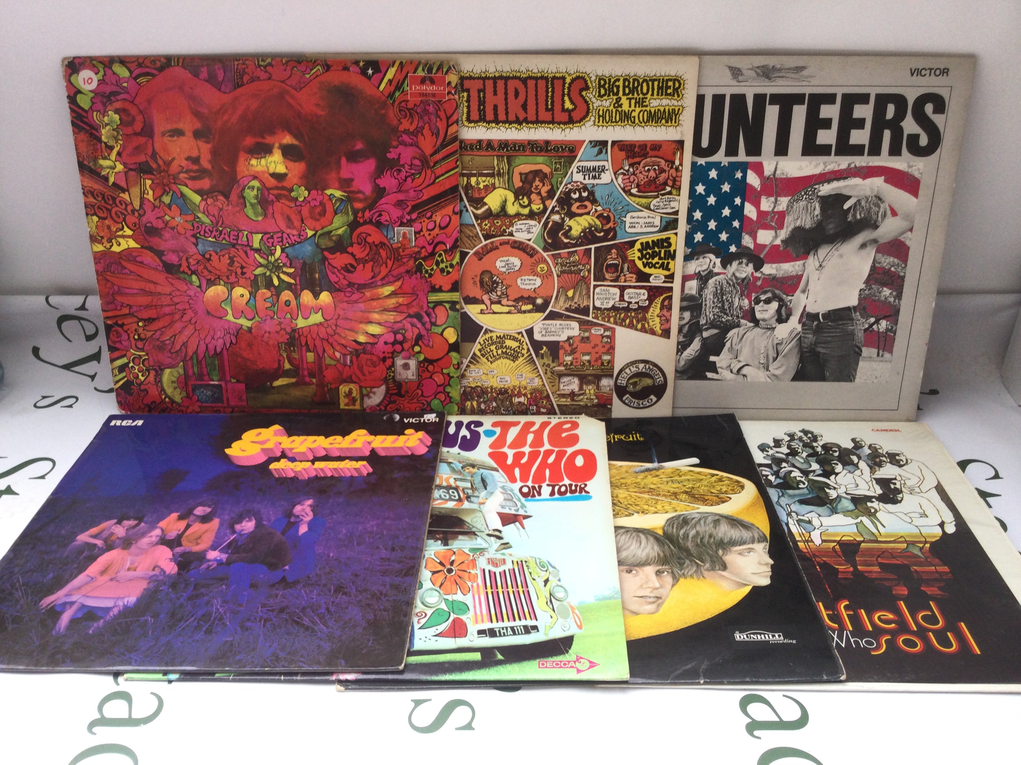 Fifteen 1960s rock and pop LPs by various artists including Cream, The Who, The Guess Who and others.