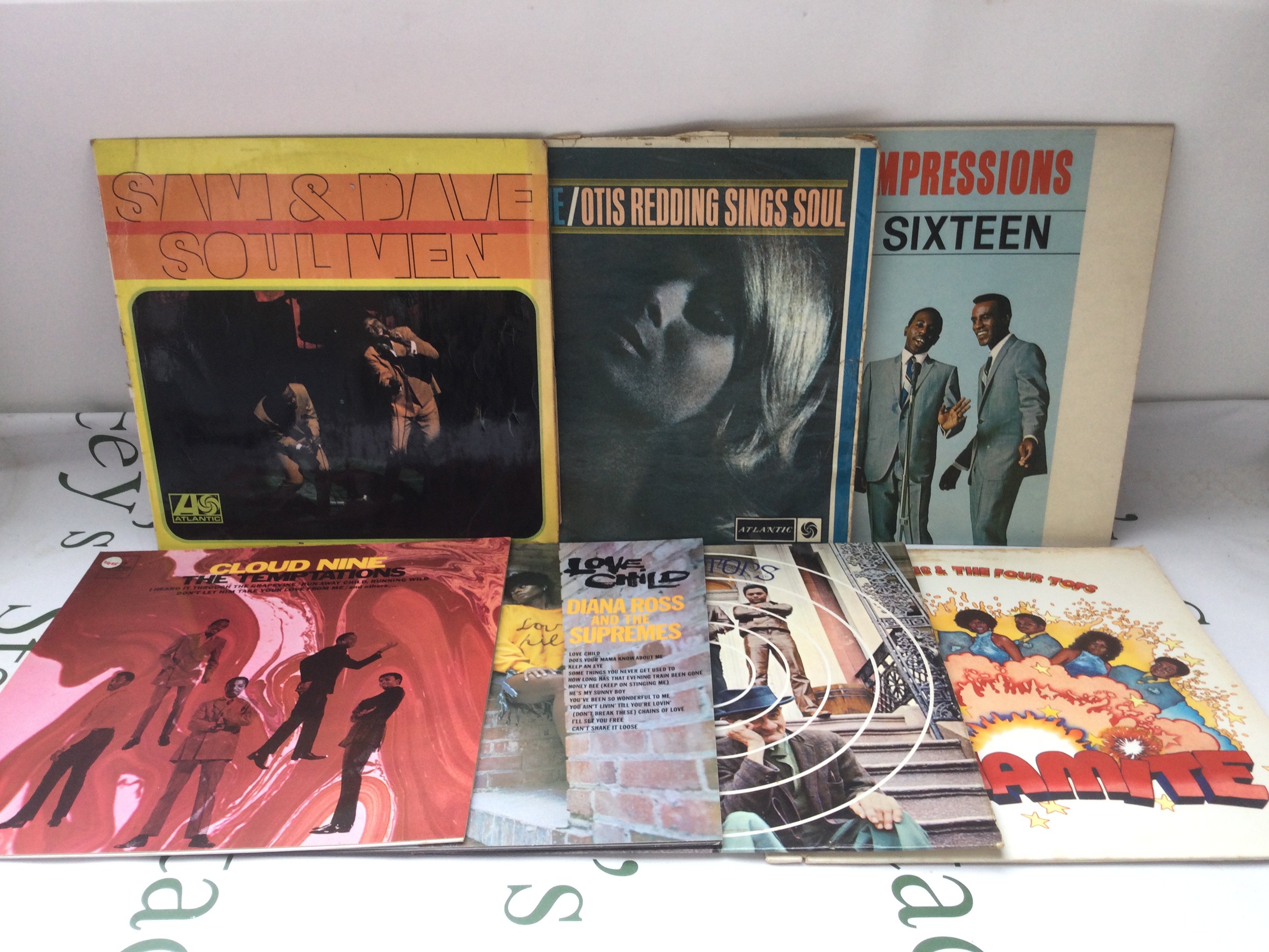 Fifteen funk and soul LPs by various artists including Otis Redding, Sam & Dave, The Impressions and others.