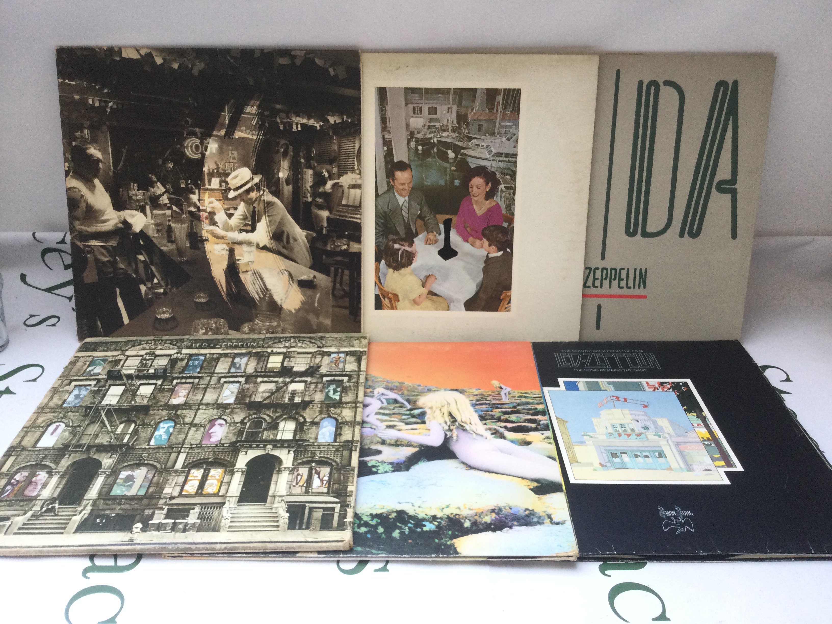 Six Led Zeppelin LPs comprising Physical Graffiti, Houses Of The Holy and others.