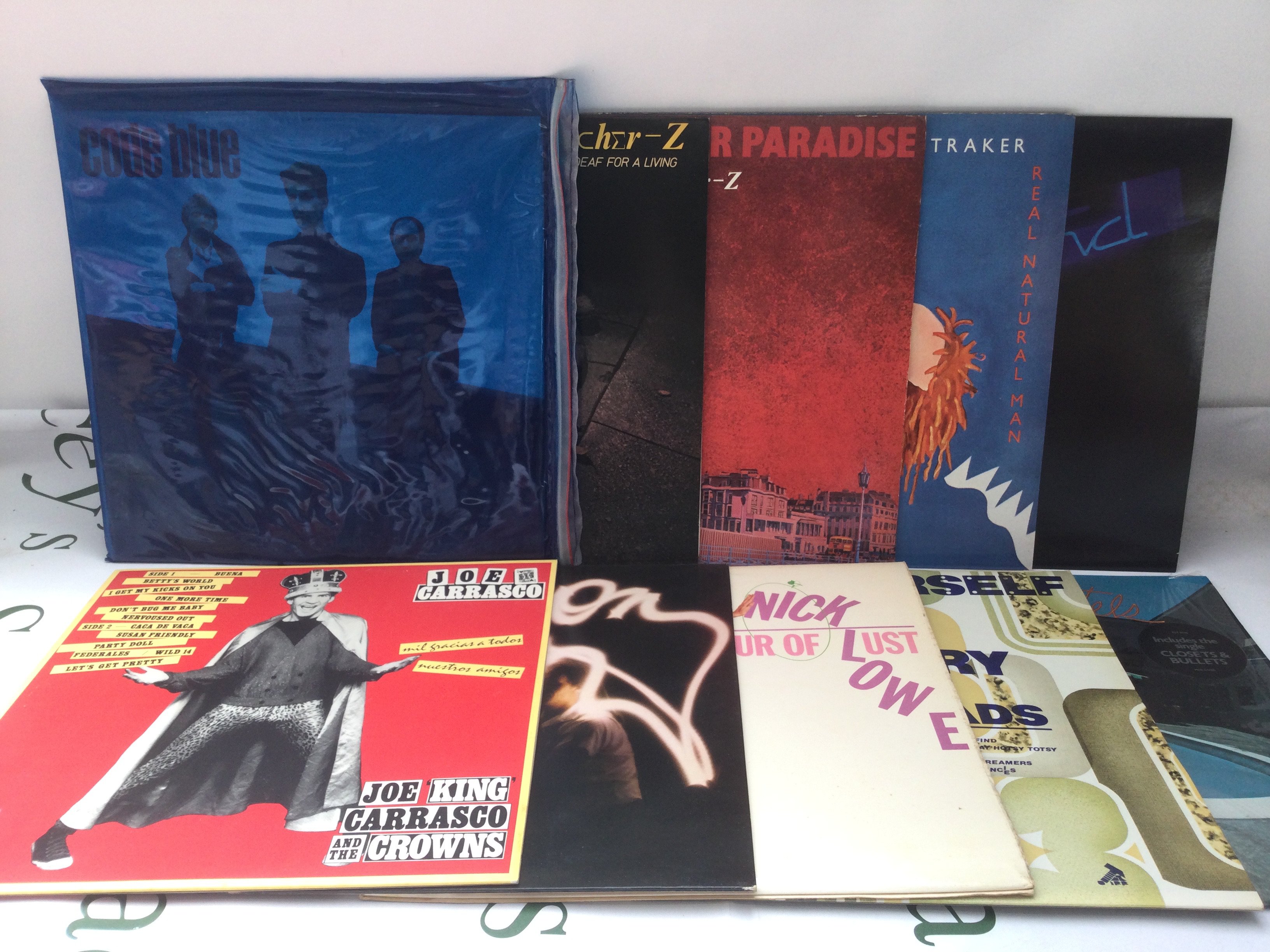 Twenty post punk and electro LPs by various artists including Gary Numan, Depeche Mode, Fischer Z and others. Includes a John Cooper Clarke promo disc.