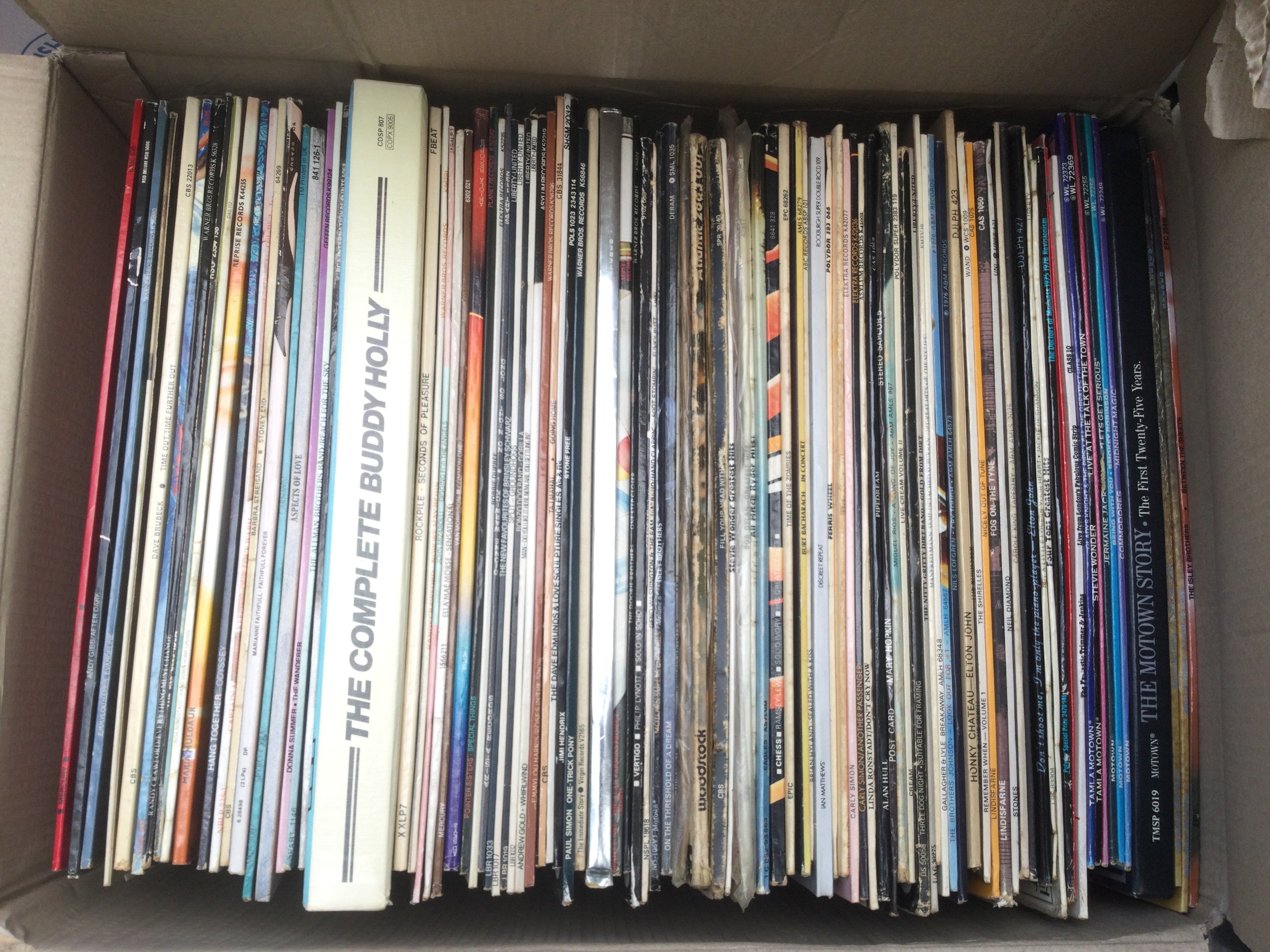 Two boxes of LPs by various artists including Elton John, The Zombies, Mott The Hoople and many more.