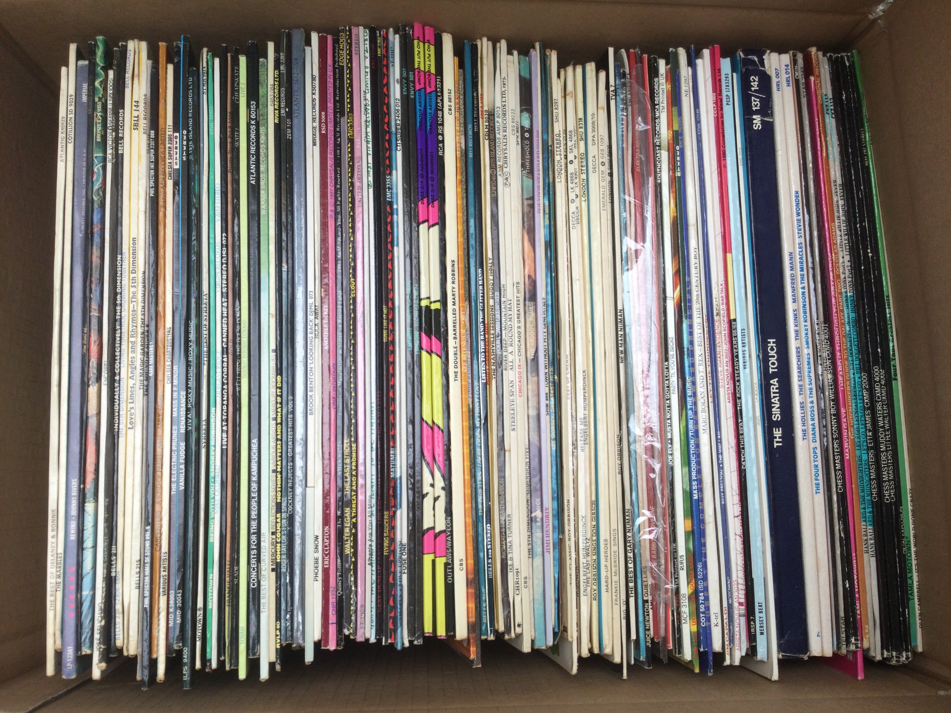 Two boxes of LPs by various artists including Small Faces, Electric Prunes, Vanilla Fudge and many more.