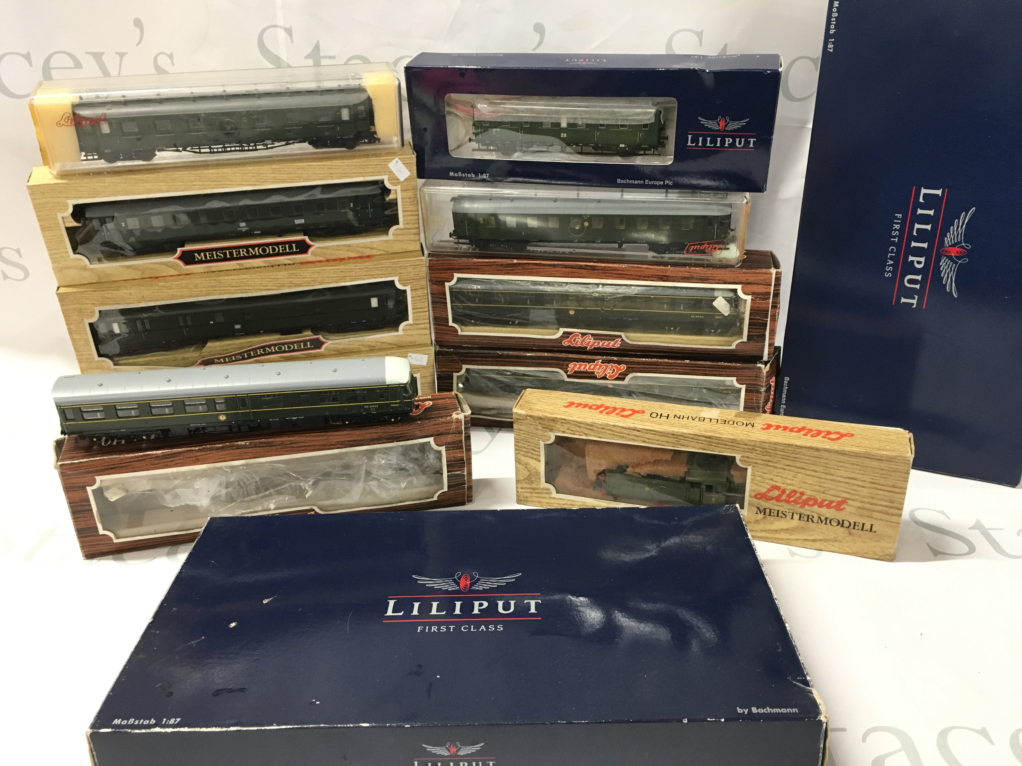 A Collection of Lilliput H0 Gauge Coaches And Locomotives.