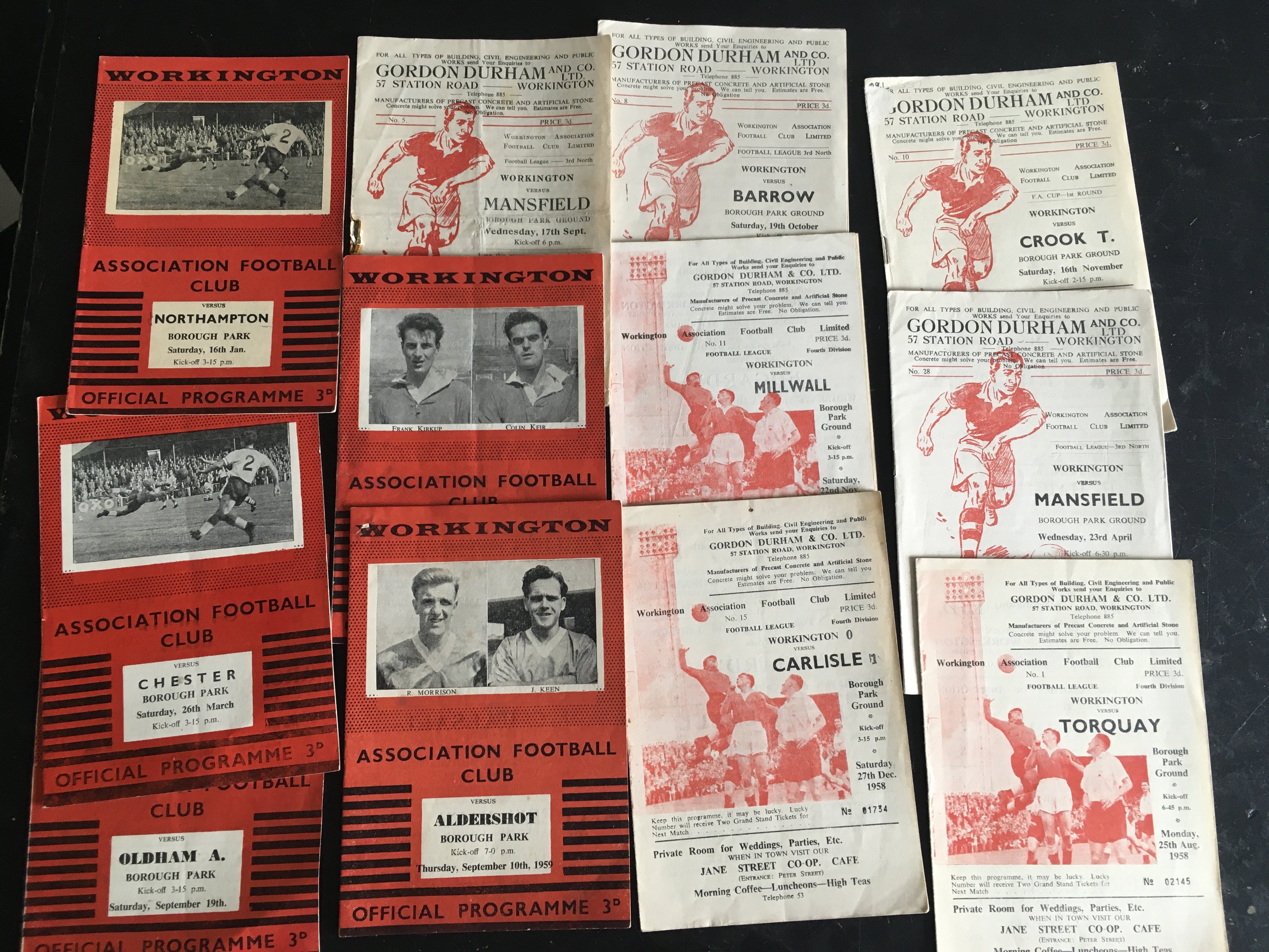 Workington Home Football Programmes: 12 from the 50s and approximately 80 from the 60s and 50 from the early 70s. Instructions to sell. Very good. (est 150)