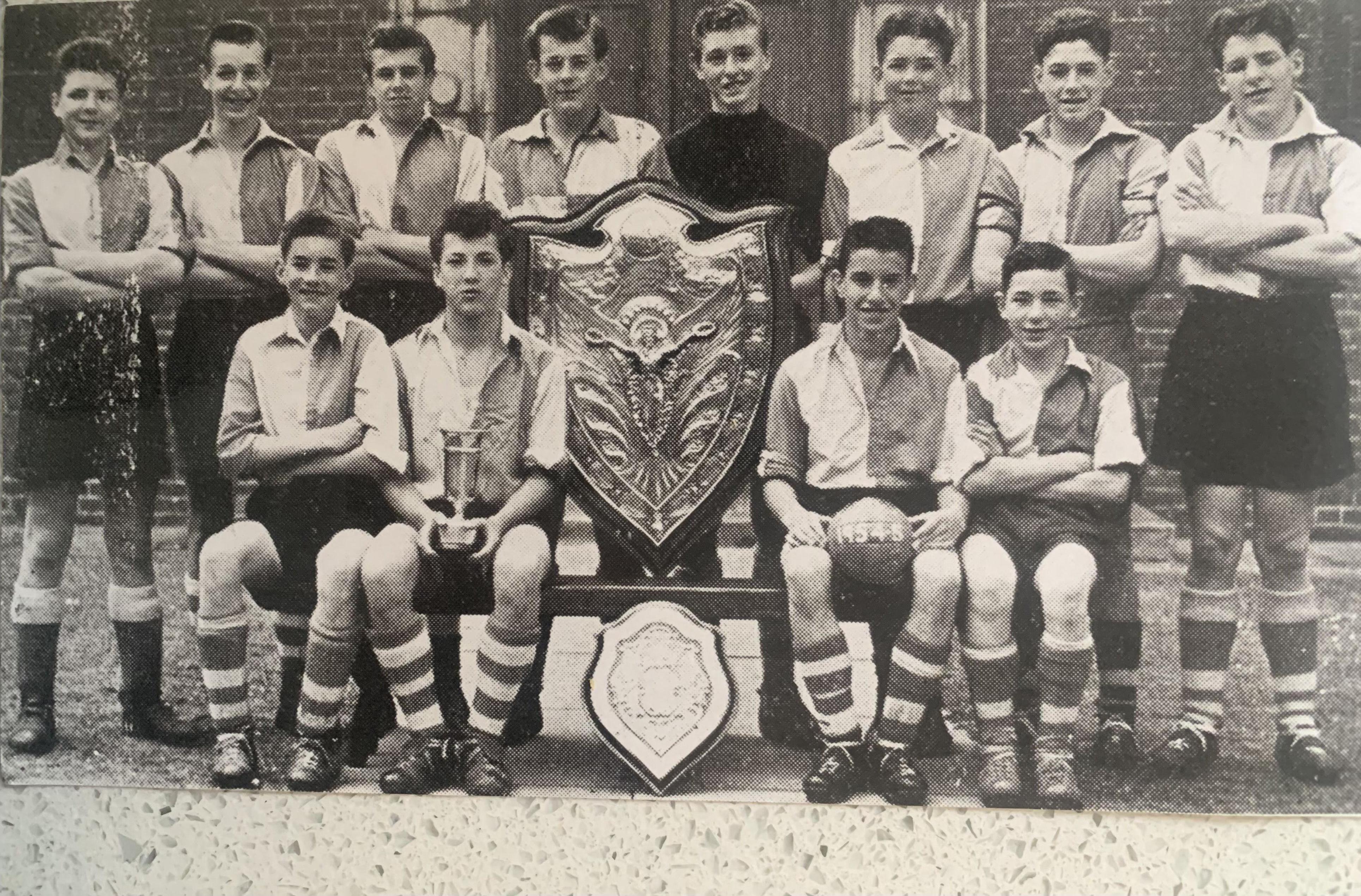 John Lyalls Ilford Schools Sports Medals: From Ilford High school there is a one mile medal and Discus and Pole Vault medals plus photographs of him v Beale school and his team with trophies in 54/55. From the Ilford Sports Association there are medals for 1950 Kings Cup winners, 1952 Charity Cup finalists, 1954 2 photos of Lyall in the cricket team and a 1955 Charity Cup winners medal.