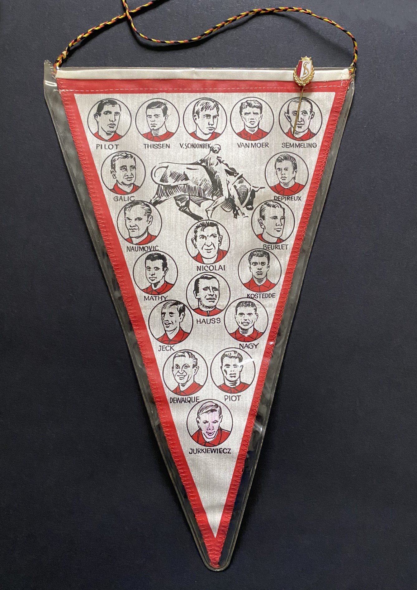 1982 Standard Liege v West Ham Football Pennant: Given to Lyall at a pre season friendly in 1982. Pennant to one side has 18 players pictured from the Liege Hall of Fame. C/W a pennant from Viking Stavanger (Norway).