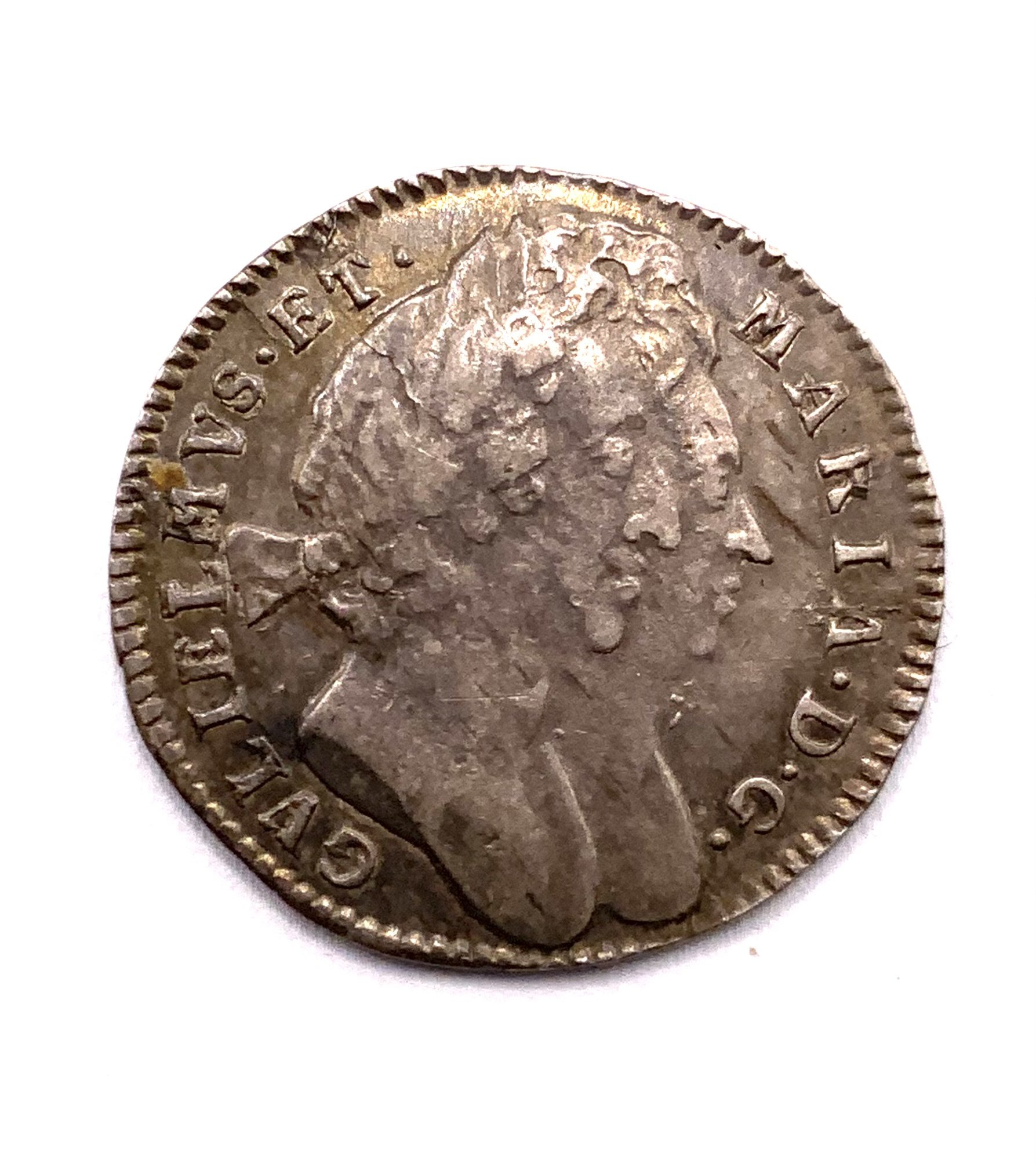 Great Britain, 1692 William & Mary Maundy Threepence (GVL below bust), EF.