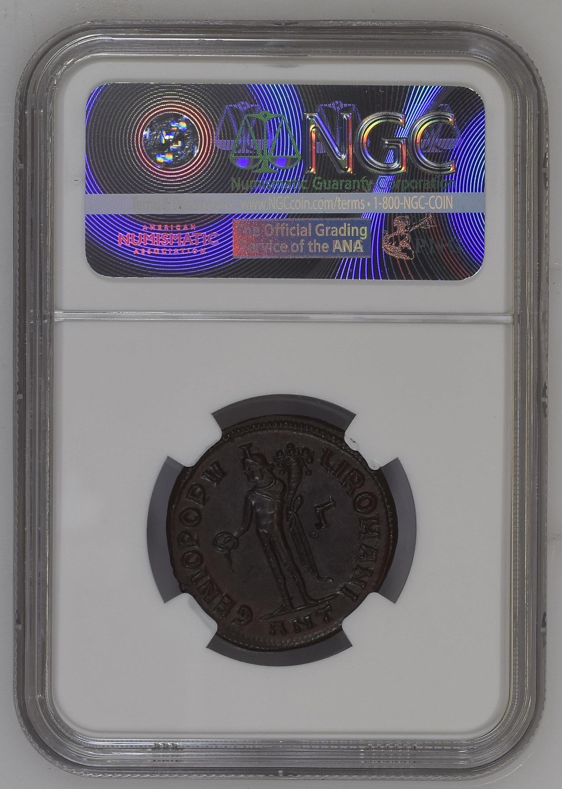 Roman. Galerius, AD 305-311 ROMAN EMPIRE BI Nummus NGC Ch AU*, Strike 5/5, Surface 5/5.