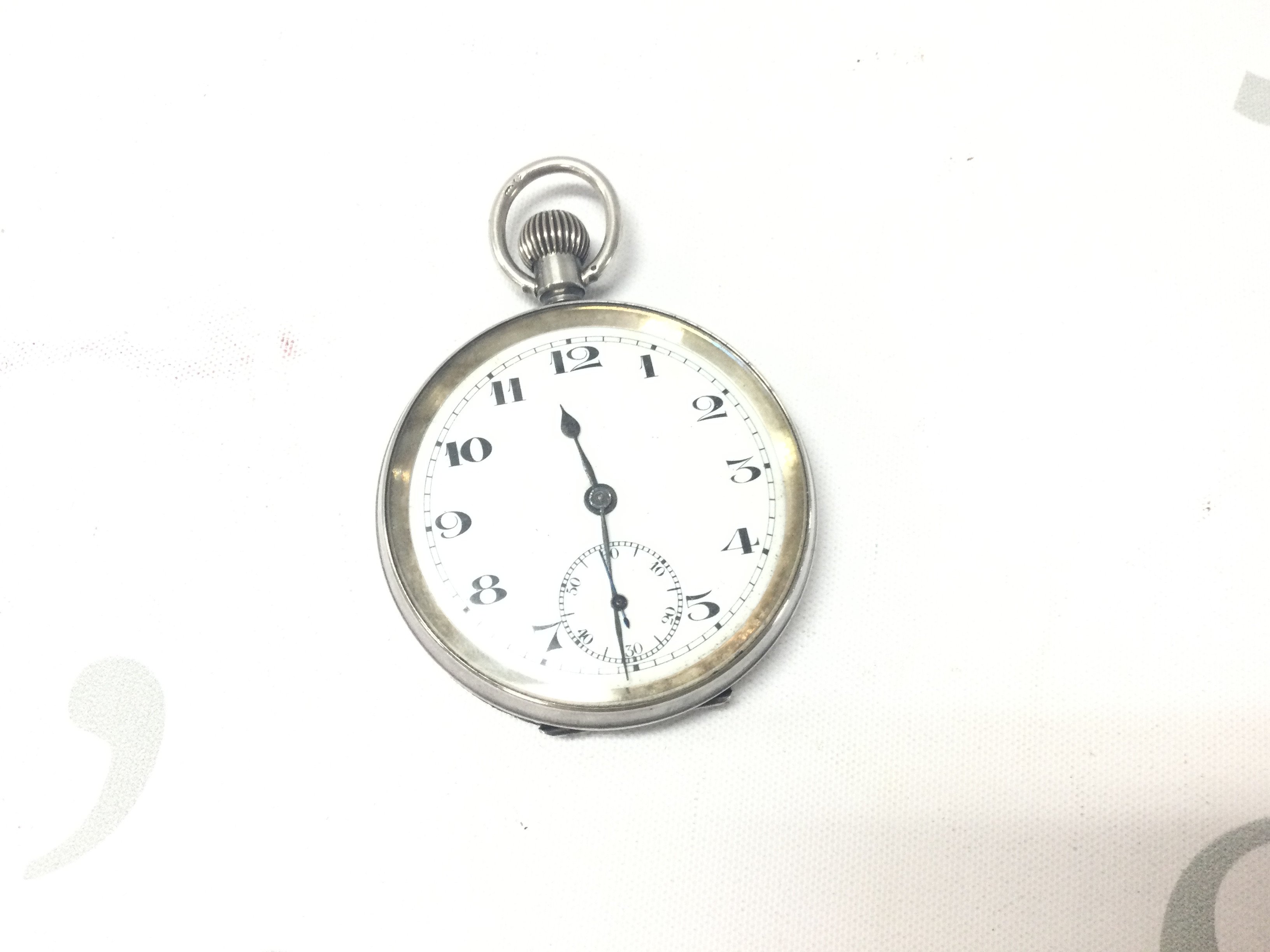 A gents silver case pocket watch
