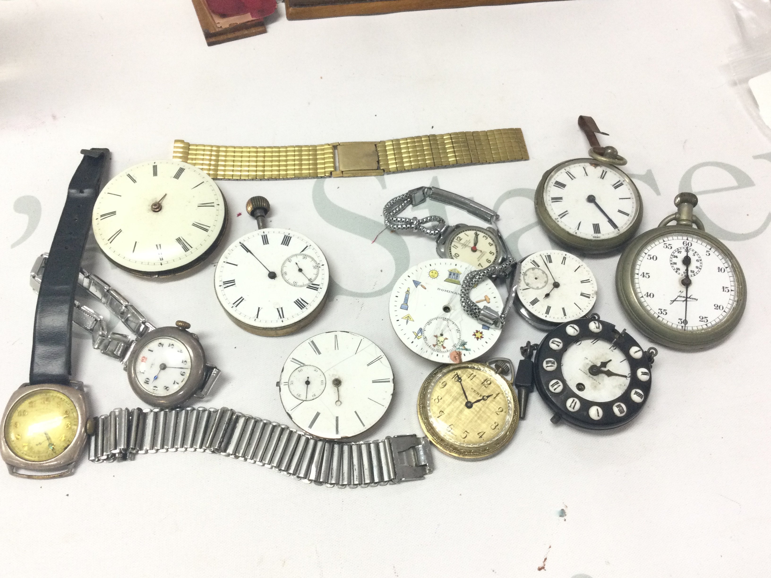 A collection of pocket watches, watches, movements to include silver examples