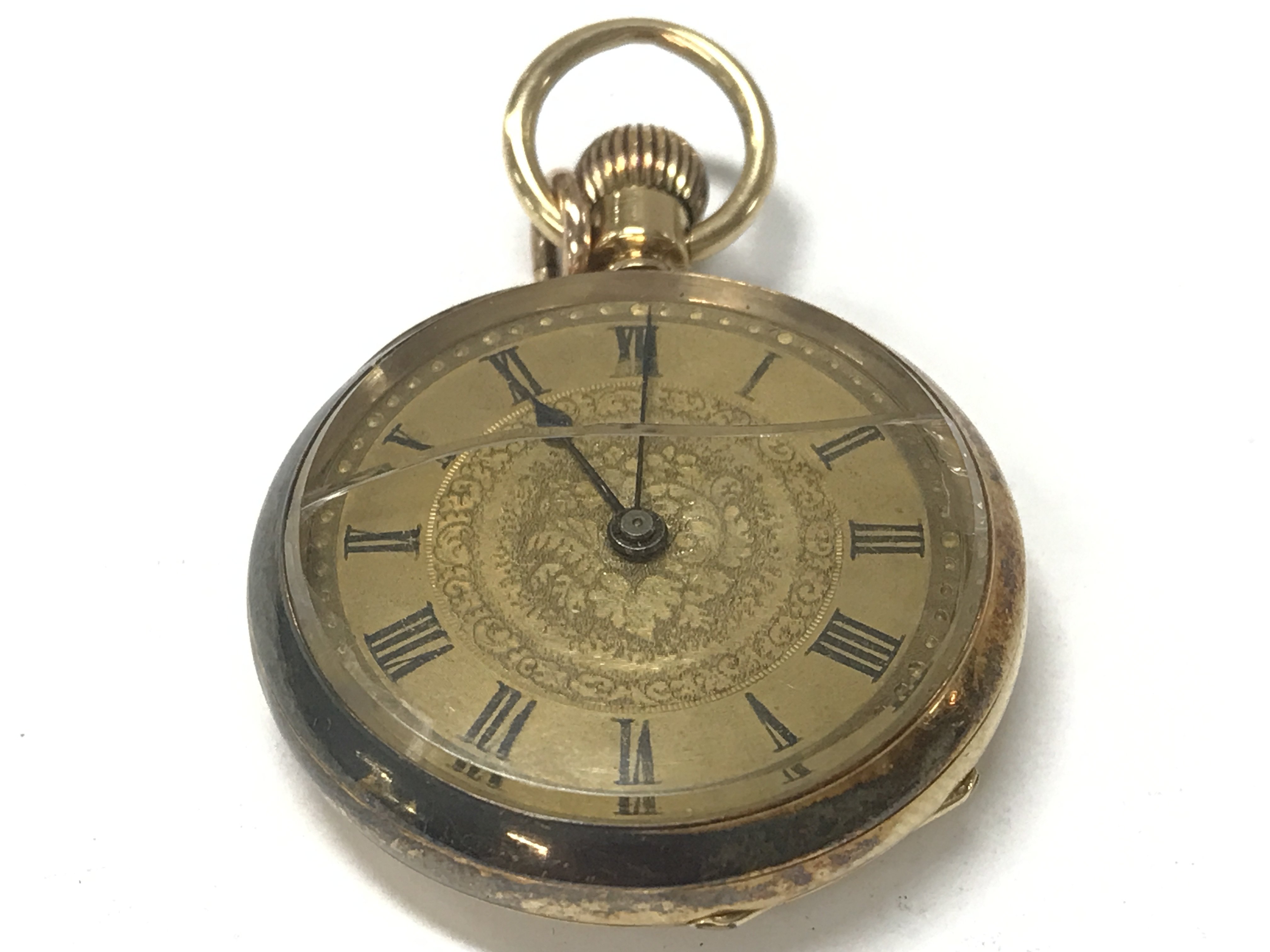 An 18ct gold outer cased ladies pocket watch , 37.9g total weight. postage category a