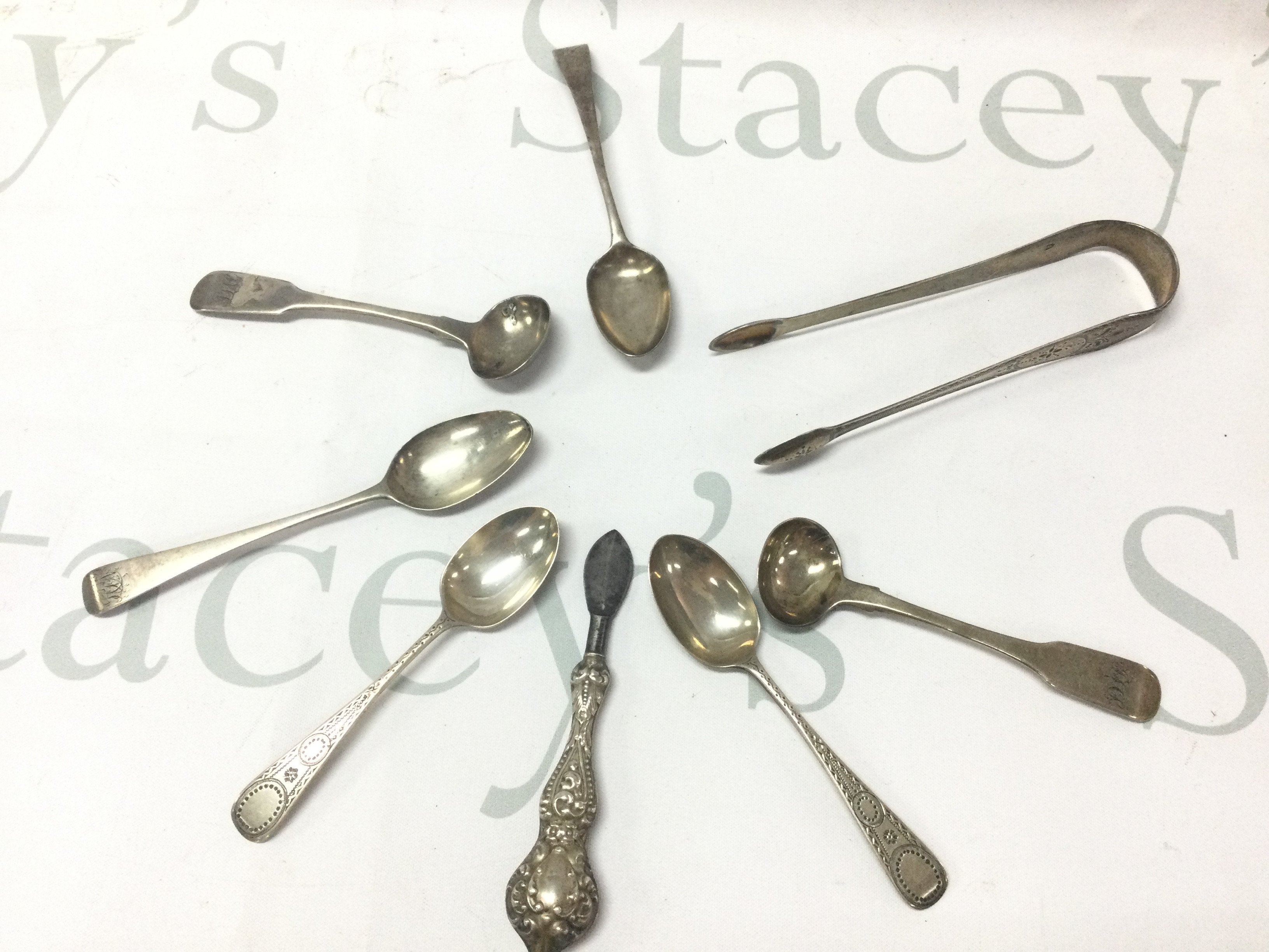 a small collection of Georgian silver hallmarked cutlery. Postage category A