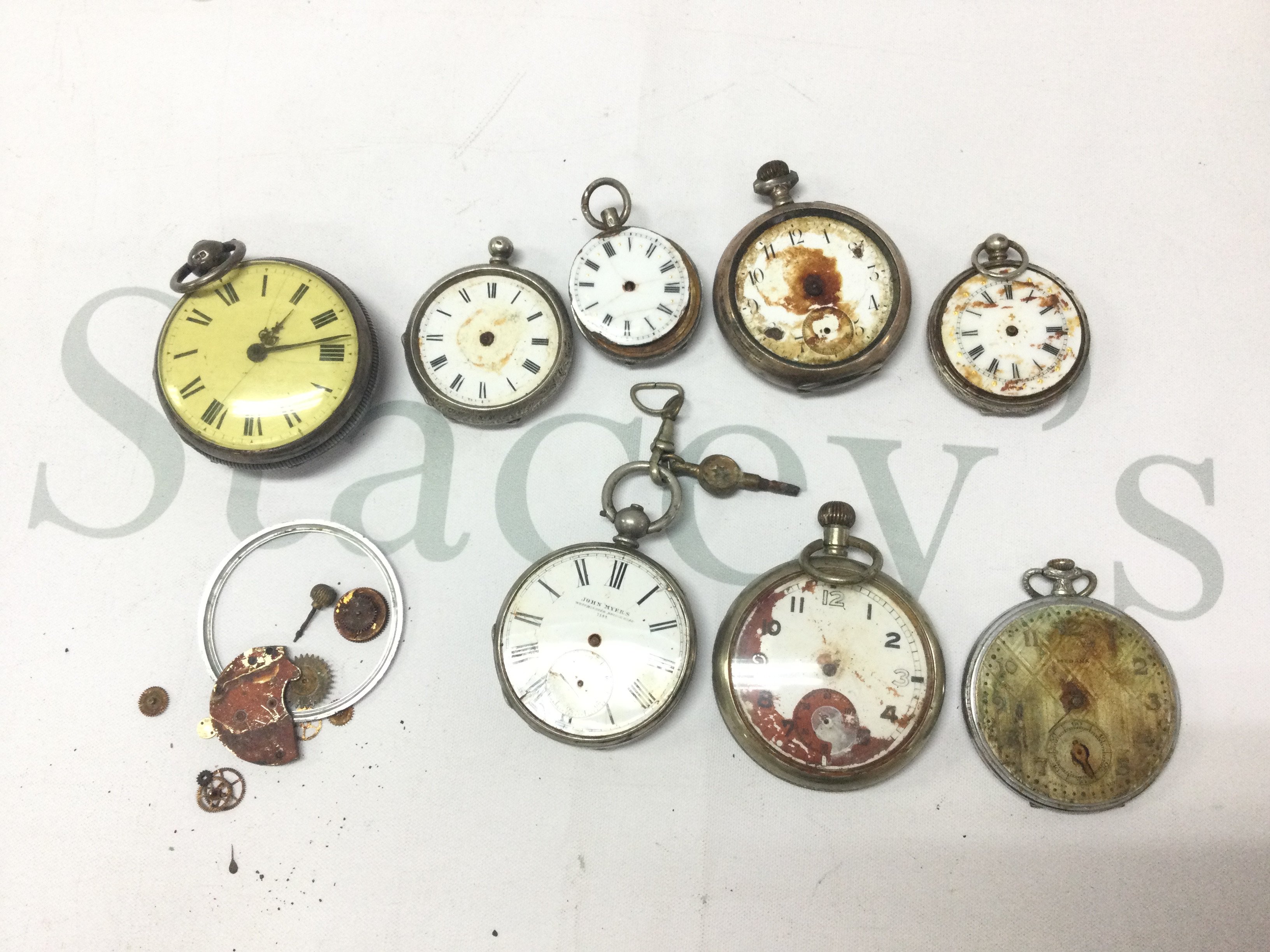 A collection of silver cased and other pocket watches , spares etc. postage category B