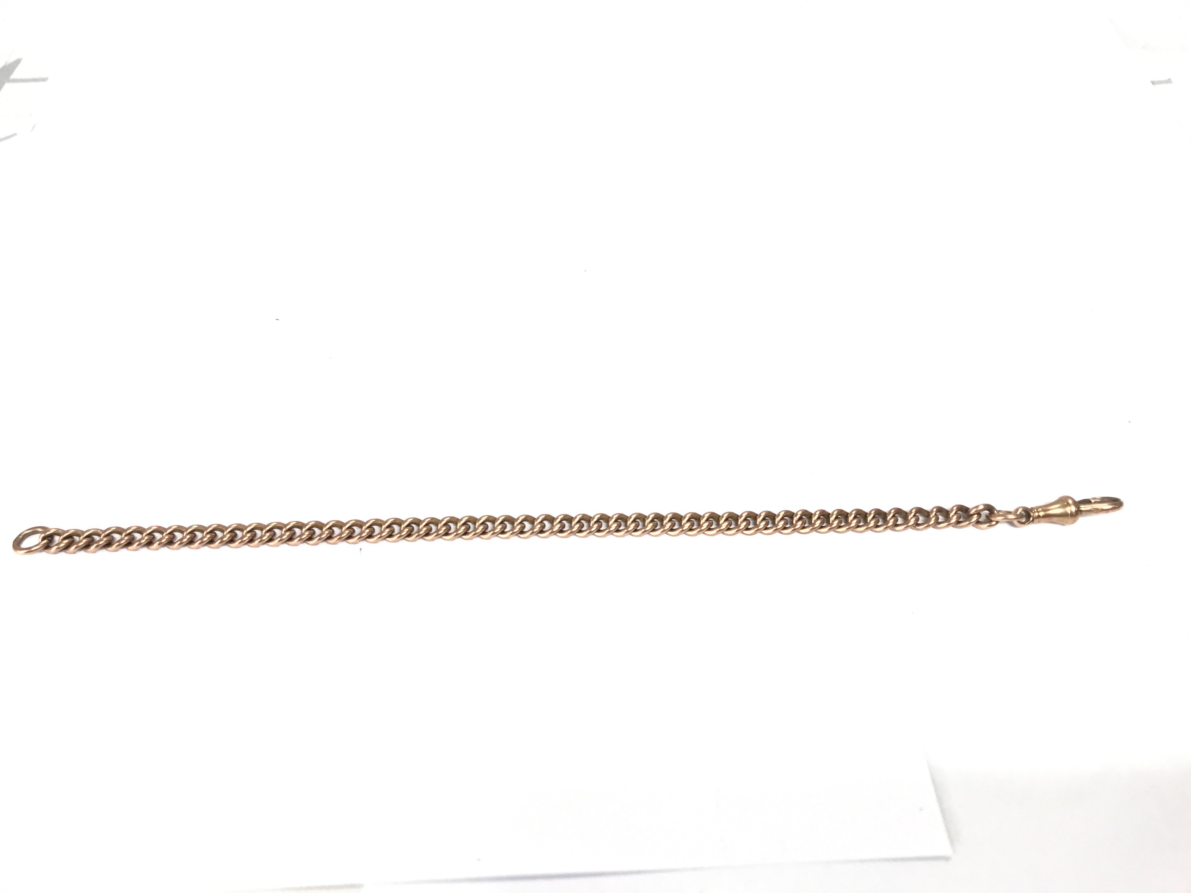 A 9ct gold watch chain. 15.91g and 22cm long. Postage A