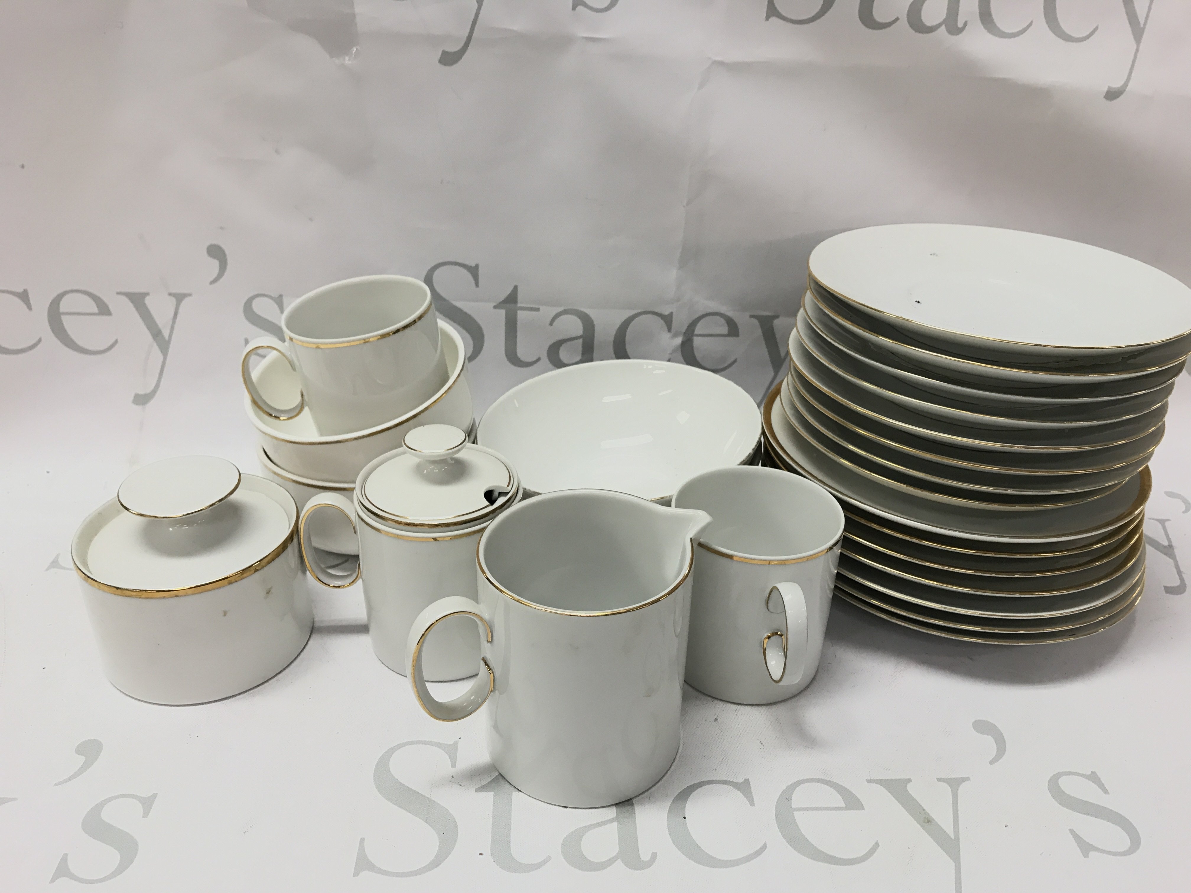 Thomas part set including cups, saucers , bowls etc. this lot cannot be posted