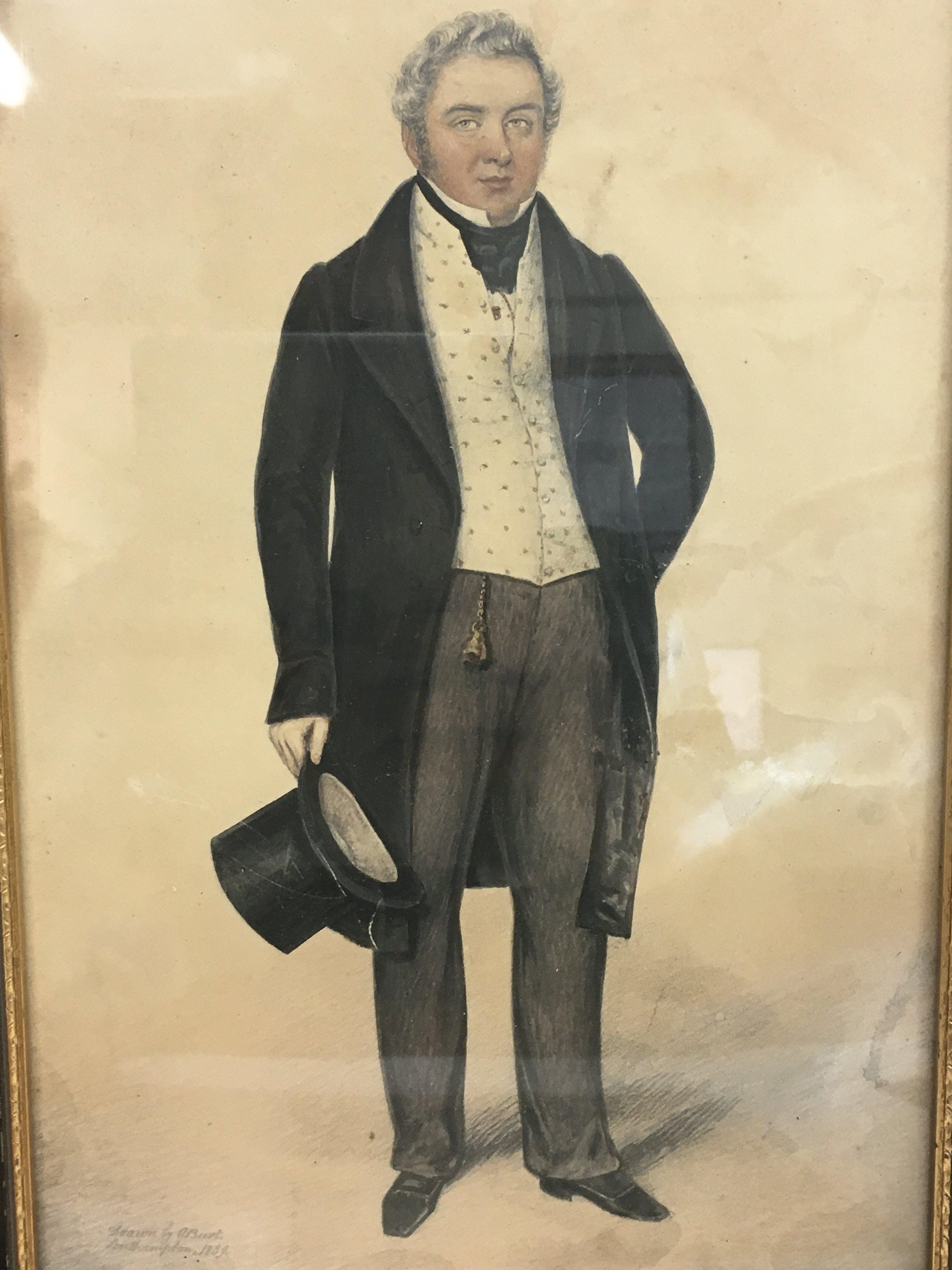 A framed full length drawn portrait dated 1899 and steel point engravings . This lot can be posted without the frame postage category C- NO RESERVE