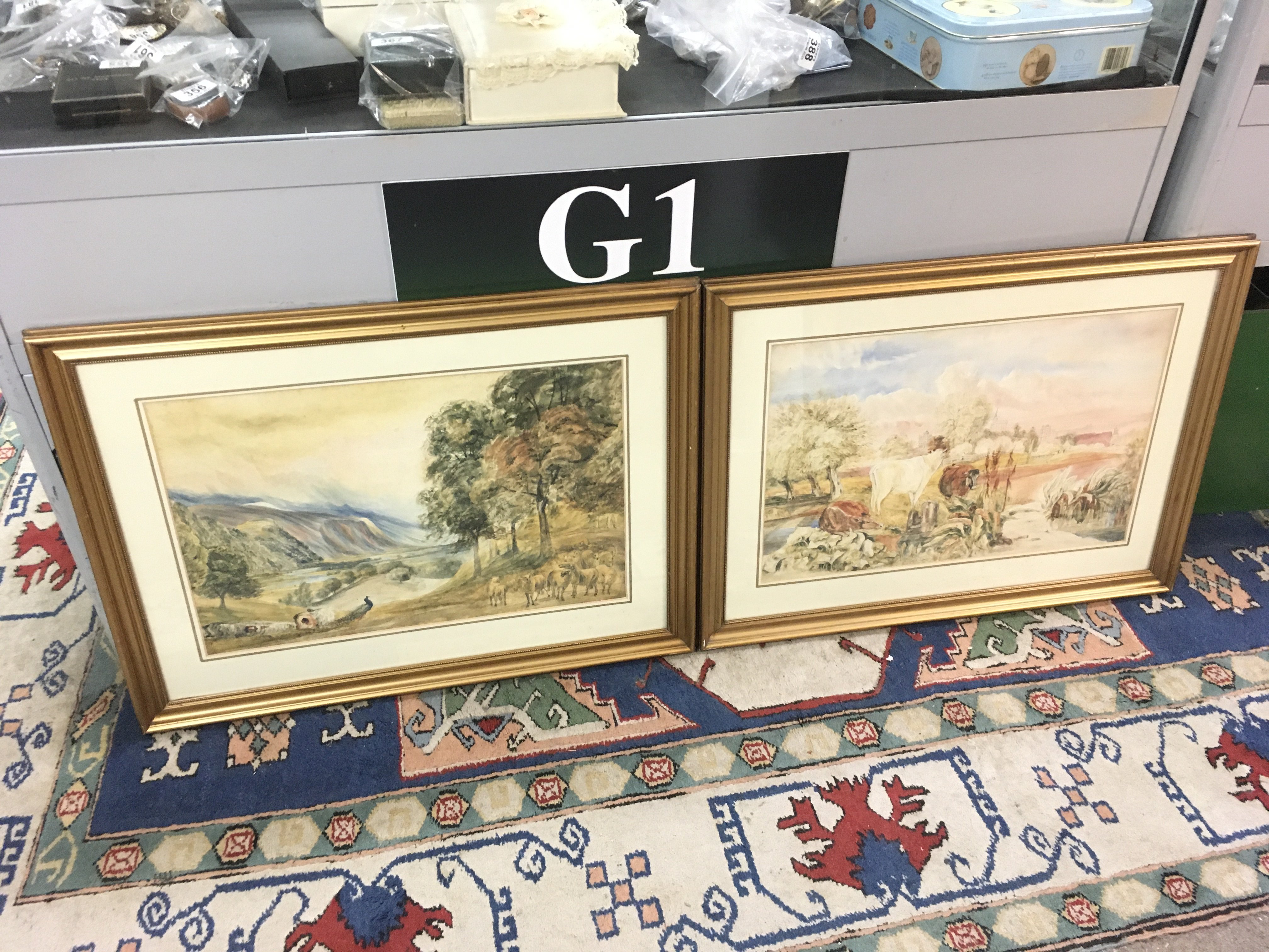 Framed late 19th century Watercolour paintings depicting nature scenes, frame size 70 x 52cm. Cannot be posted