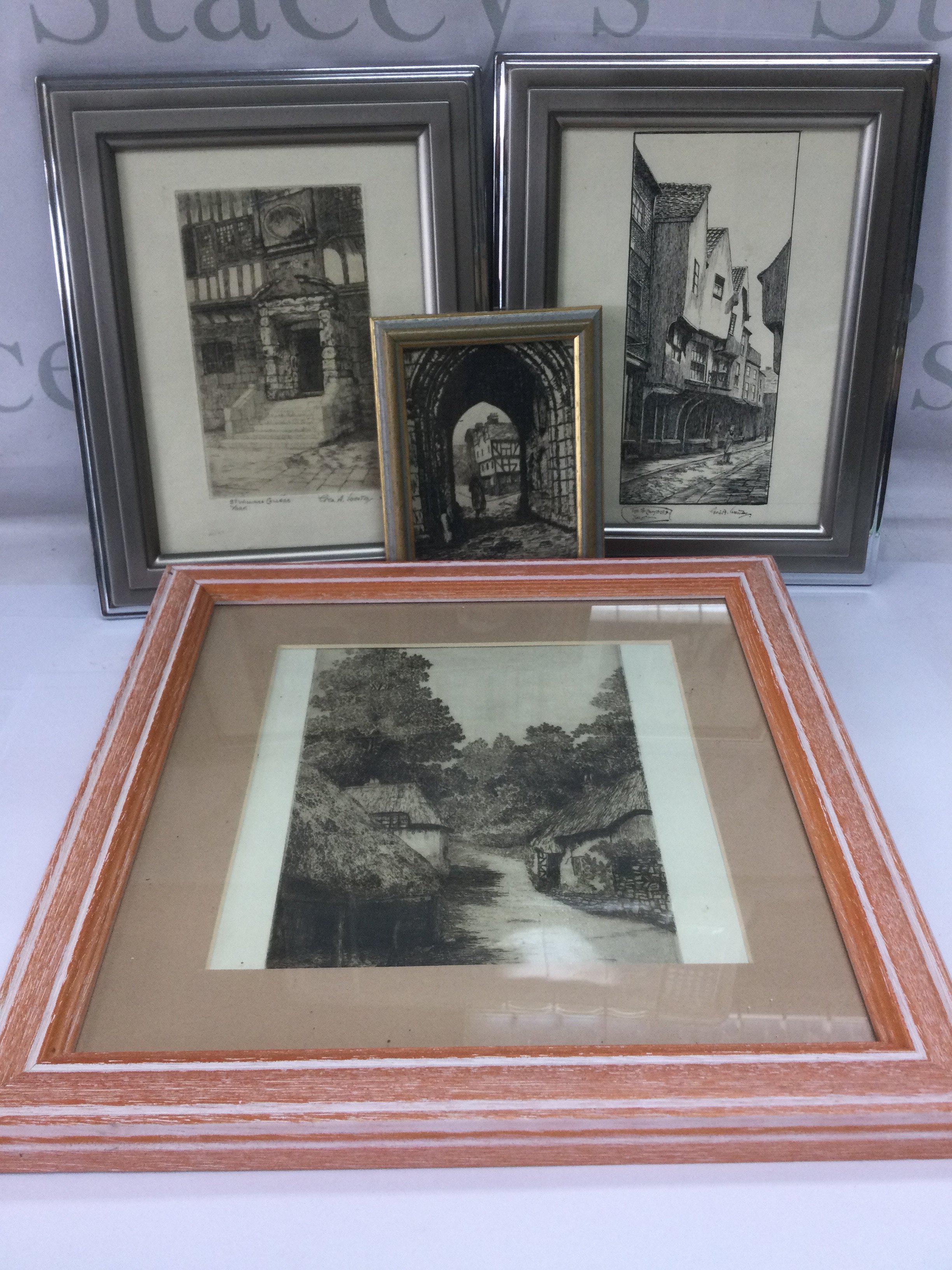 A collection of early 20th Century George Weston etchings. Shipping category D.