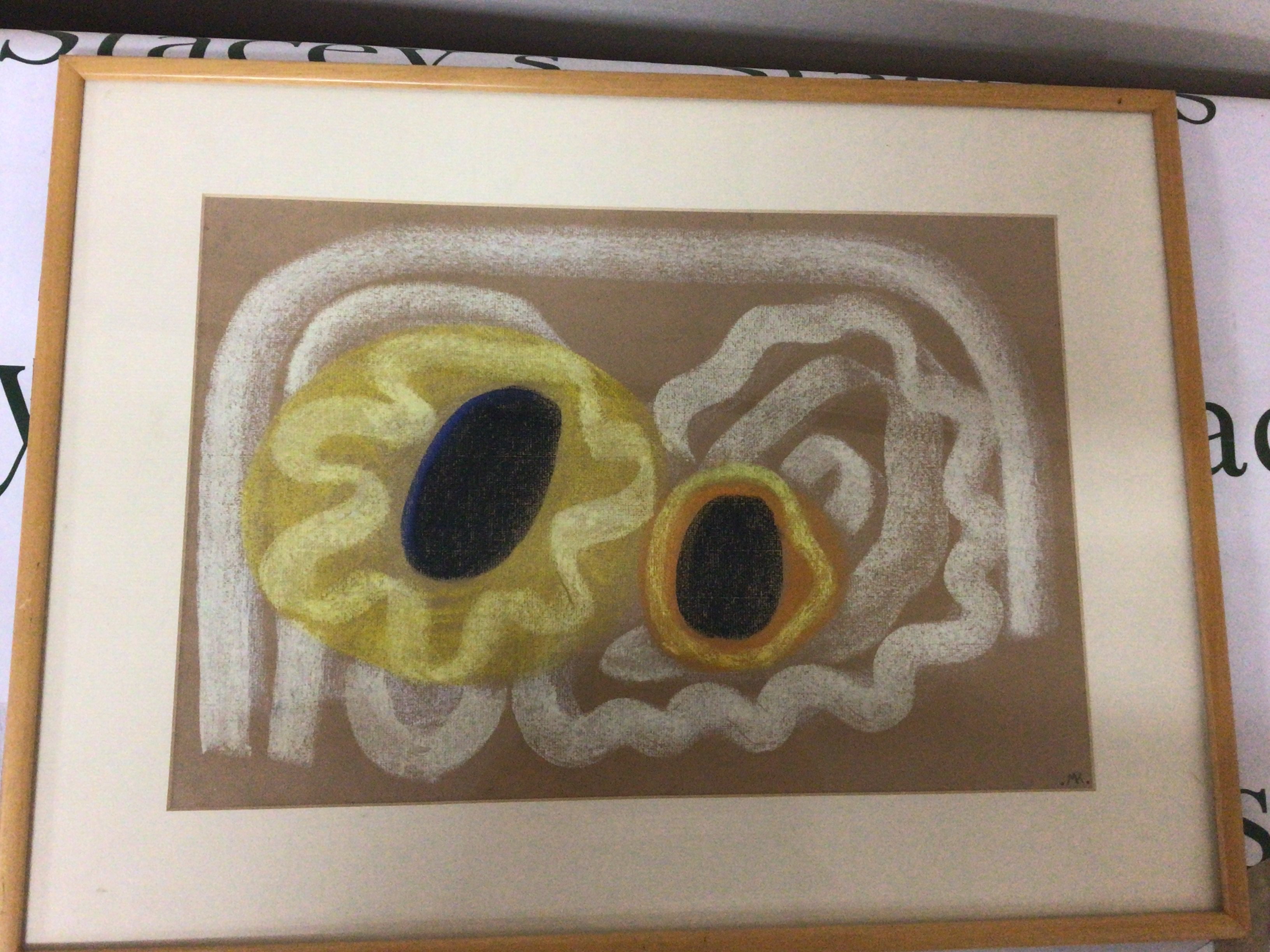 A Framed Pastel entitled Soft and Yellow. Signed with initials M Landan the reverse with The Mall Galleries Label The Federation of British Artists 1999. 59x44cm