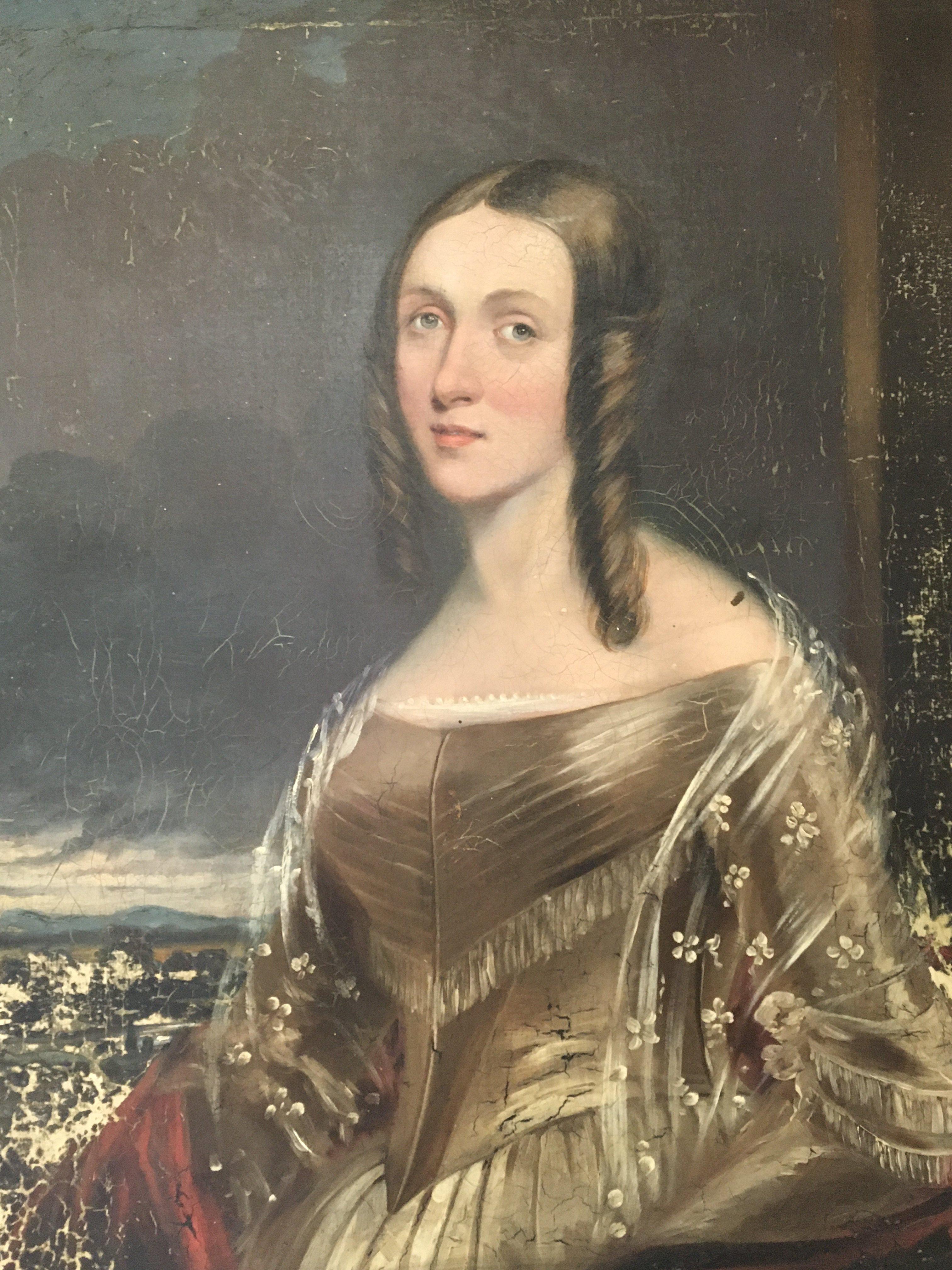 An Early 19th century oil painting on canvas Portrait Study of a young lady unsigned and unattributed. 63x76cm canvas relined.