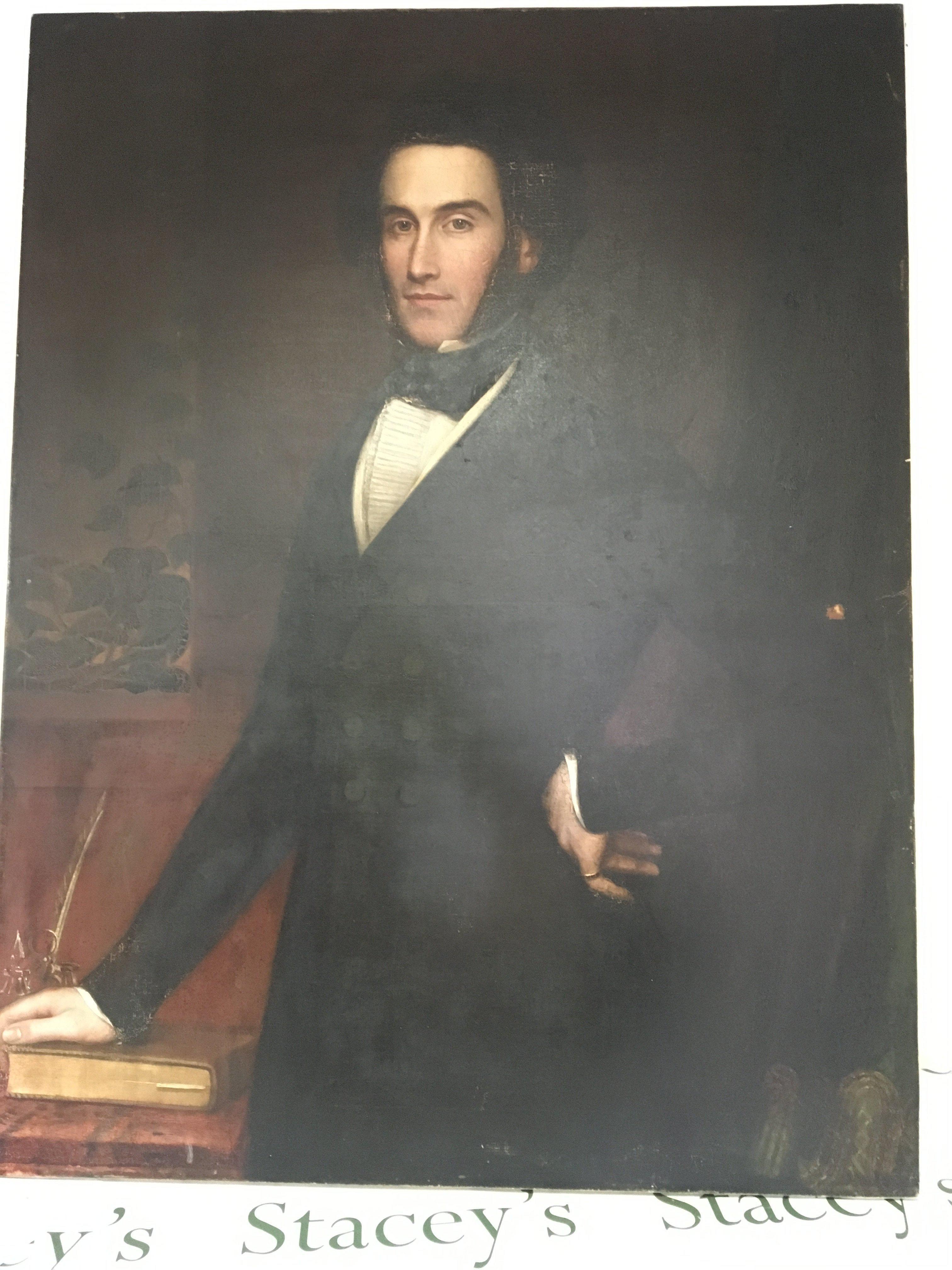 A Victorian oil painting on canvas study of a Gentleman unsigned and unattributed. Relined 112x 86cm.