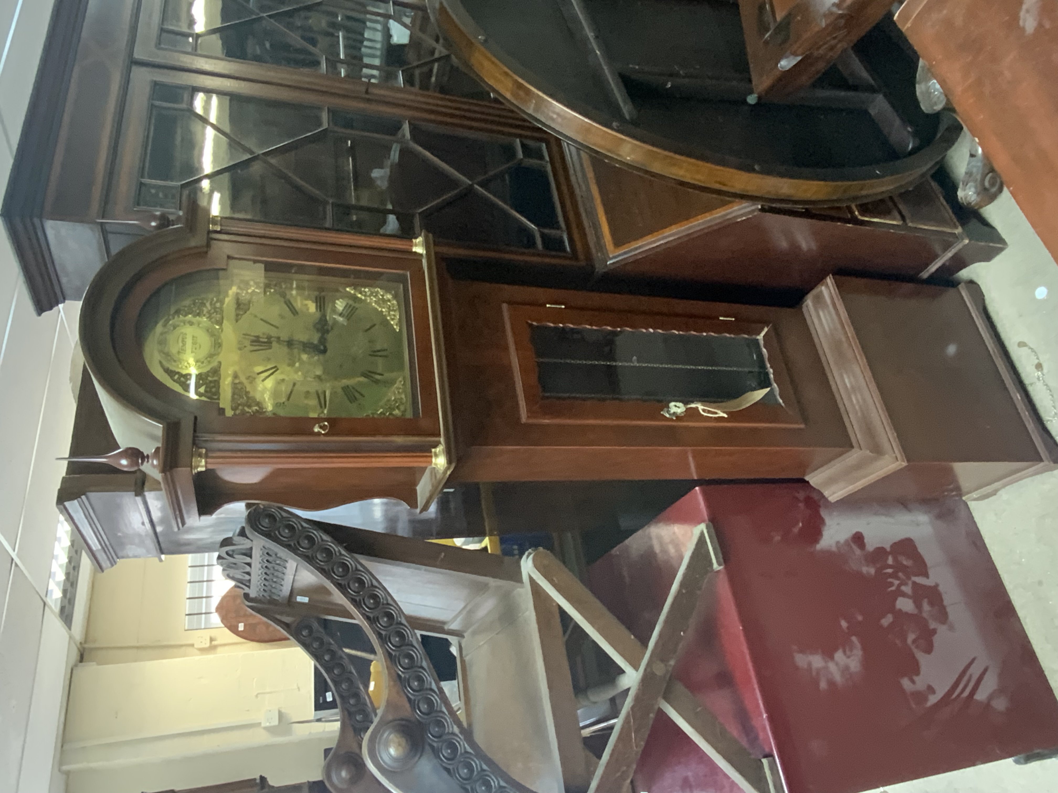 A modern tempus fugit grandfather clock