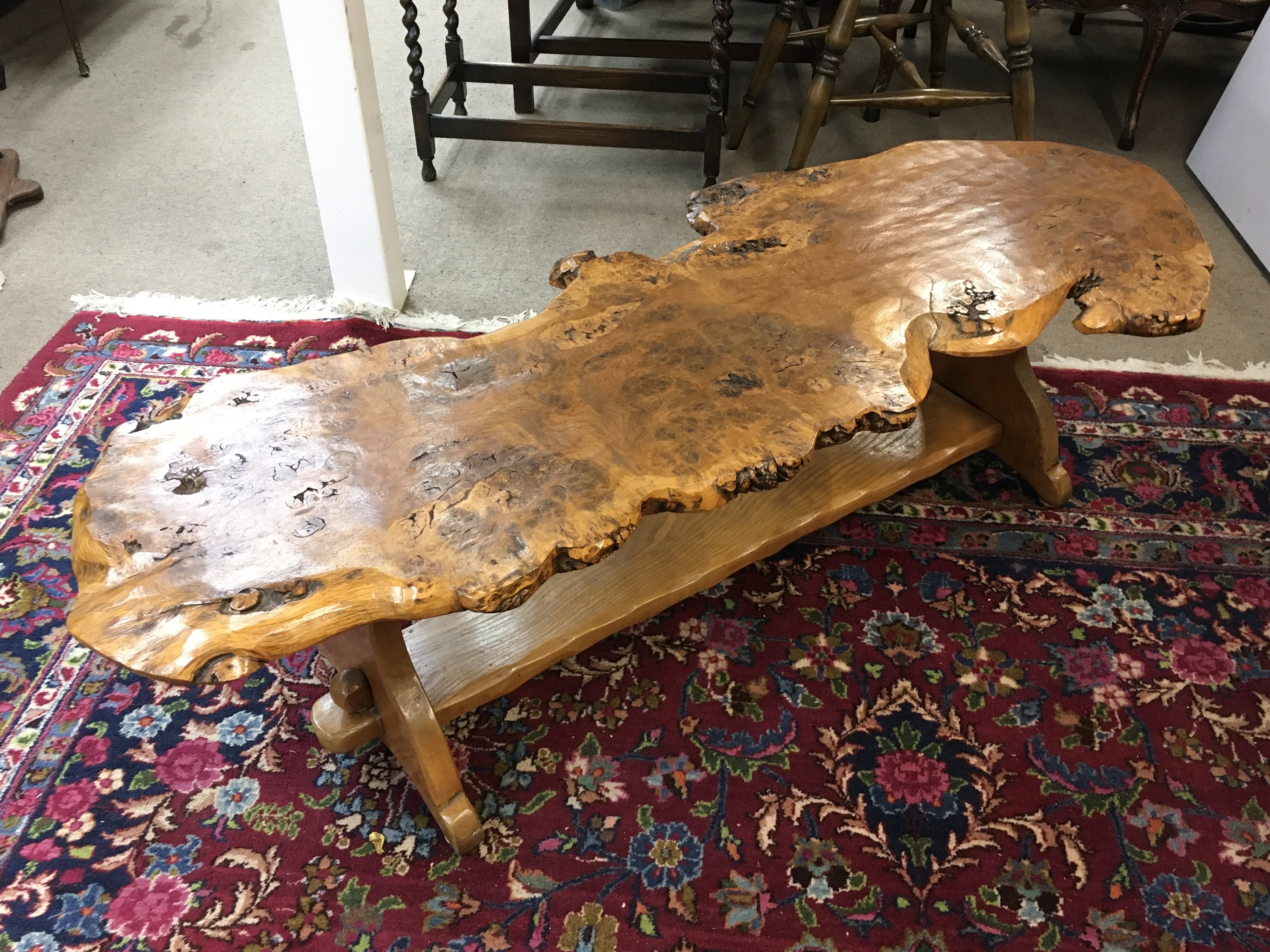 A rustic occasional table , dimensions 64cm long , 148cm wide, 40cm tall.