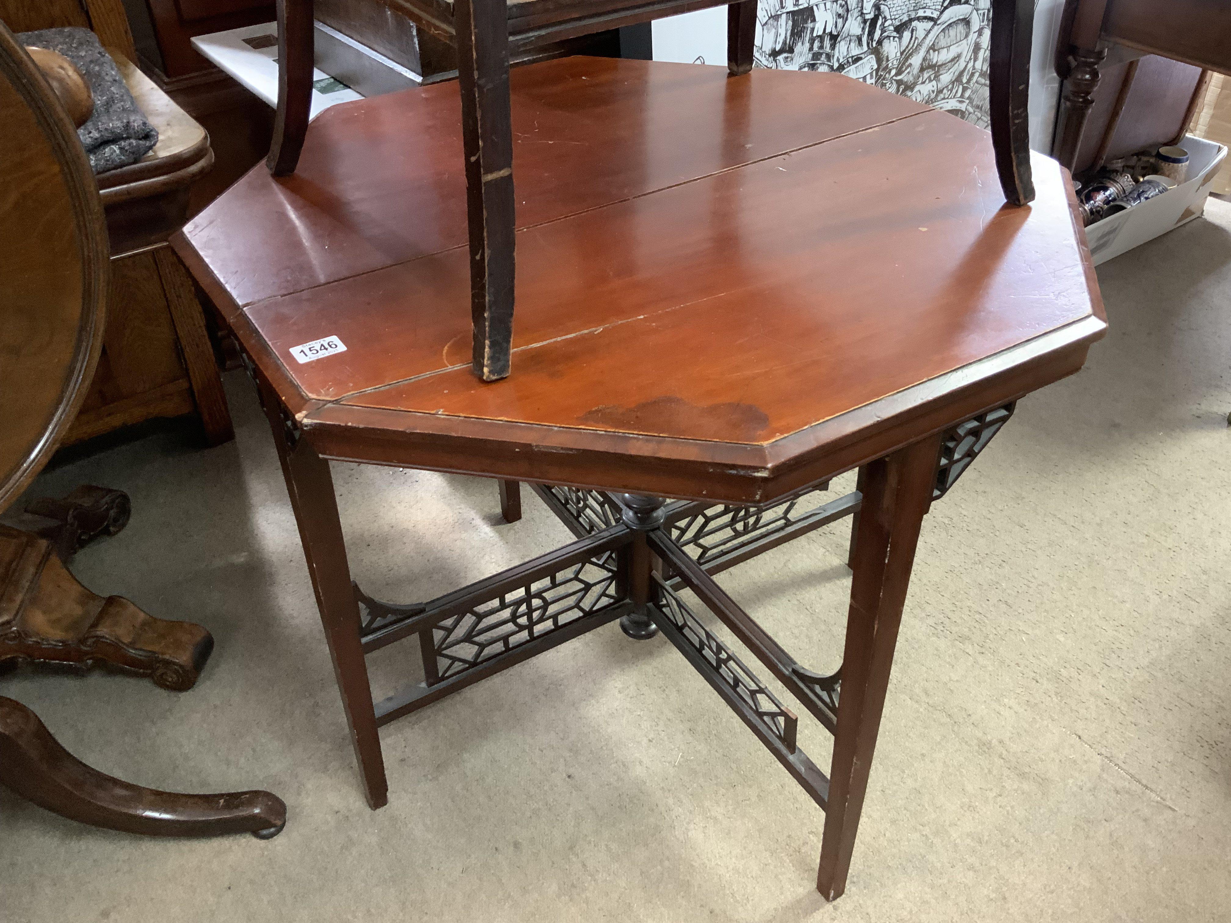 2 occasional tables. 1 octagonal side table, 1 tile topped.