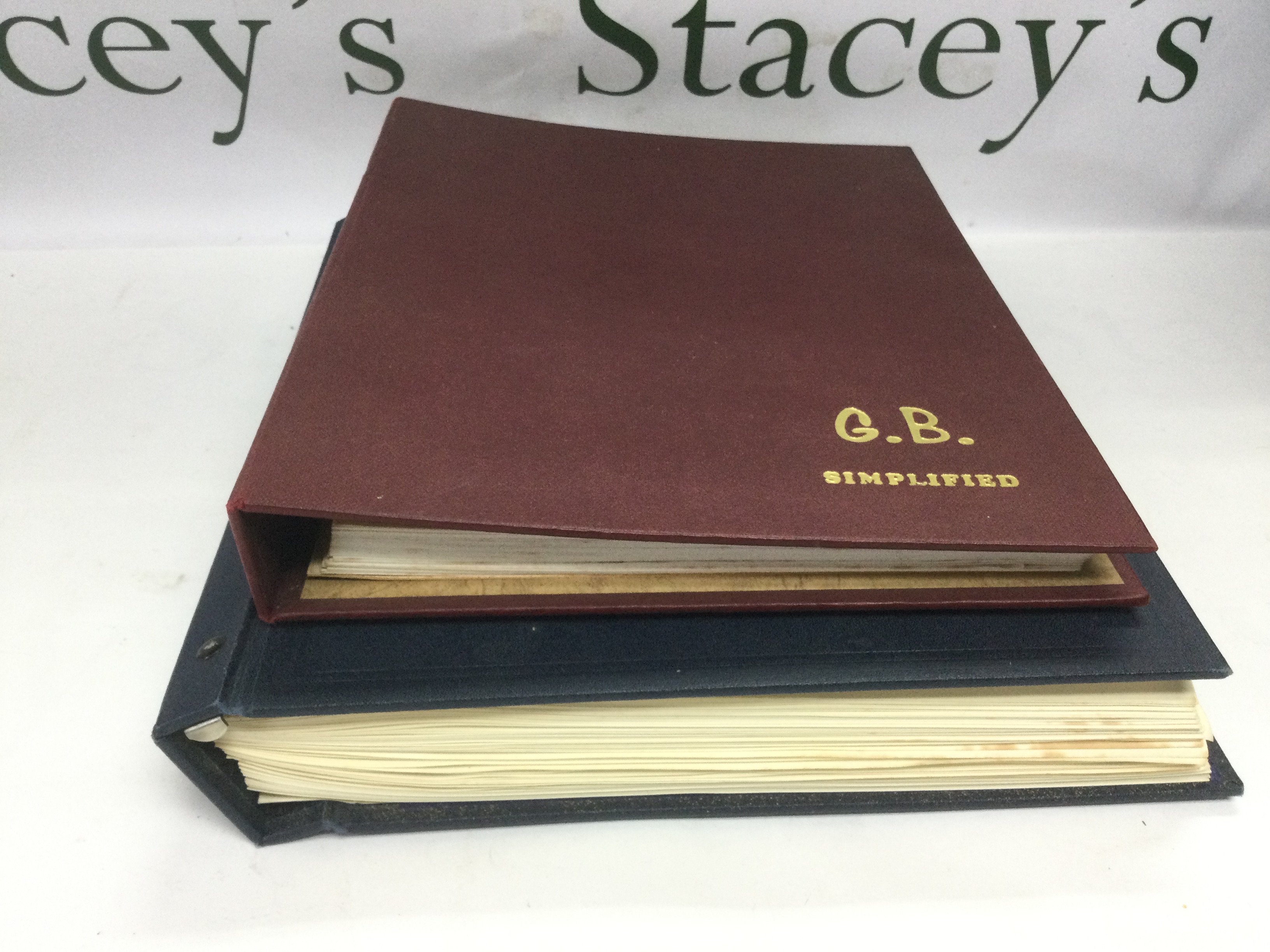 Two GB stamp albums including penny reds, a penny black etc. Shipping category B.