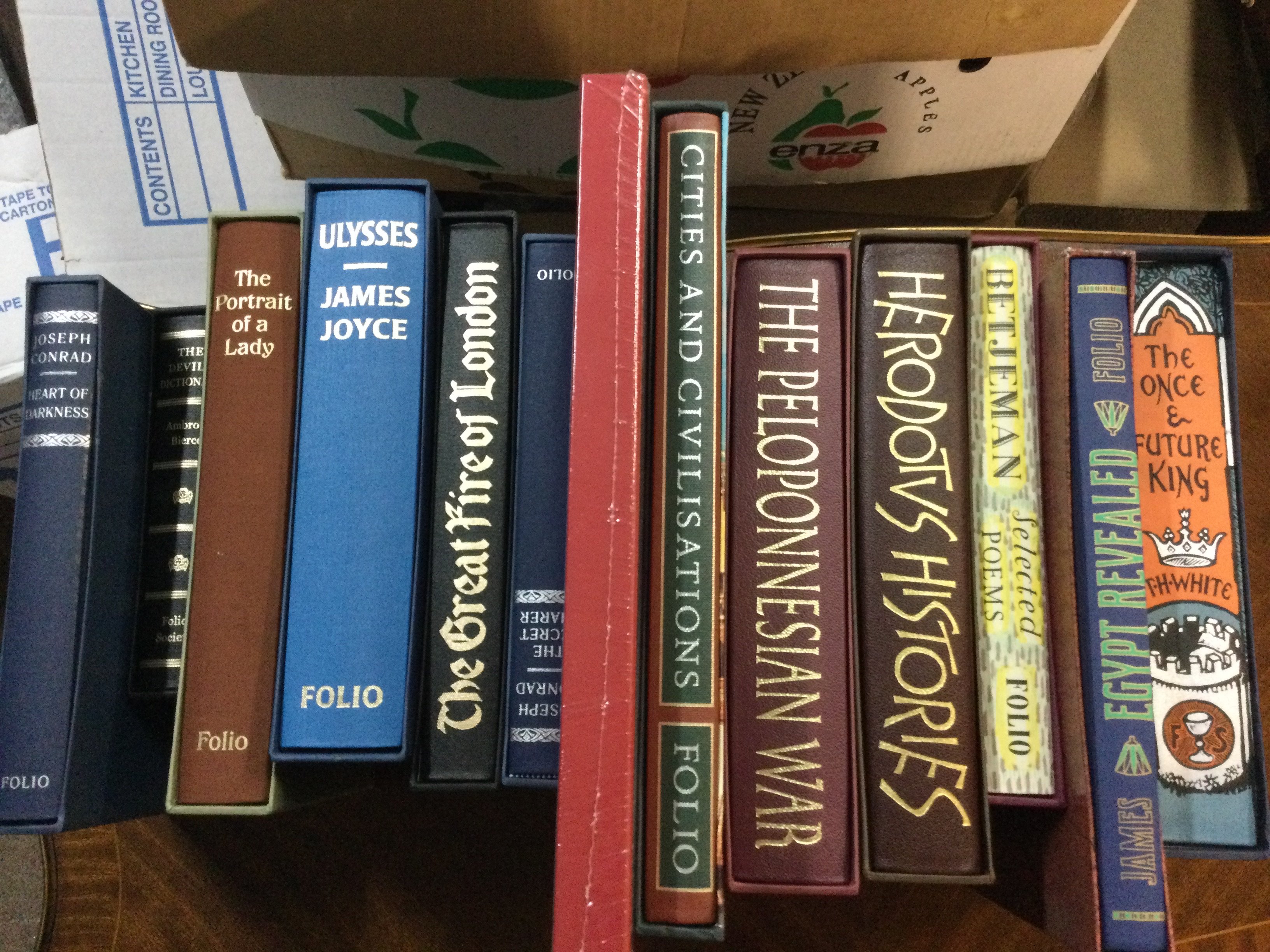 A collection of books including Folio Society books,