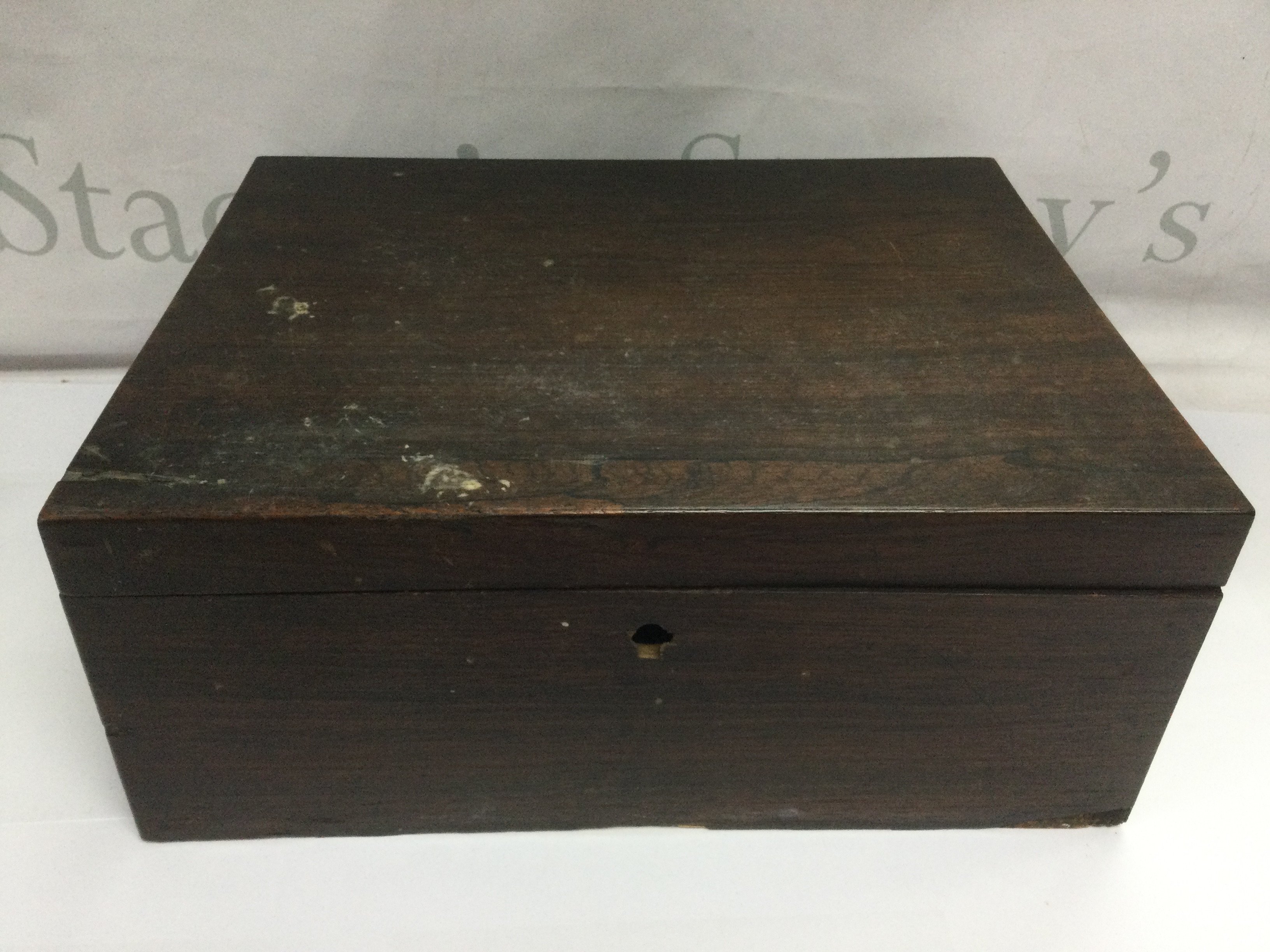 An early Victorian mahogany box, approx 35cm x 15cm x 28cm. Shipping category C.