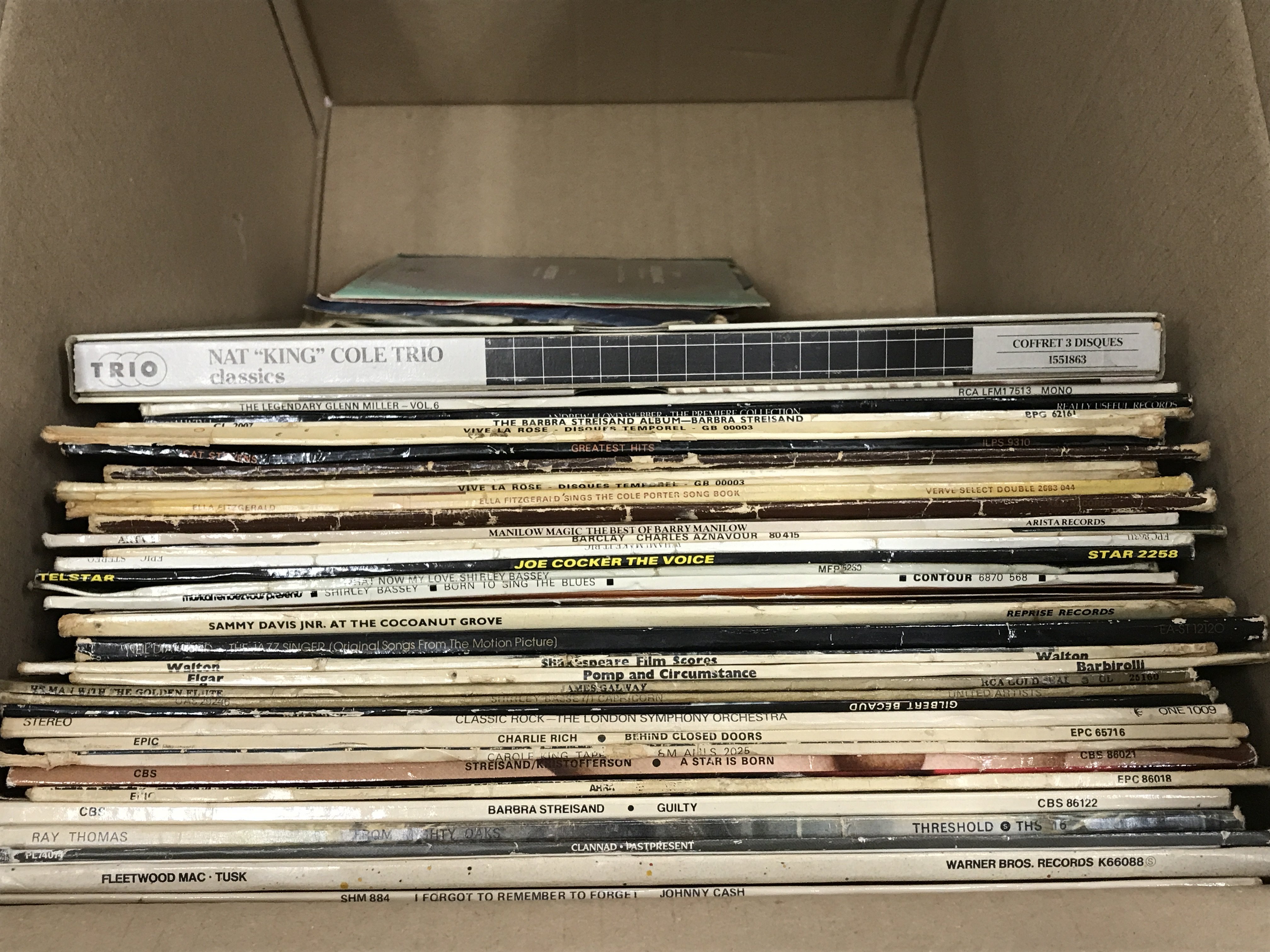 A collection of vinyl records including Fleetwood Mac, Abba, Rod Stewart etc. postage category C