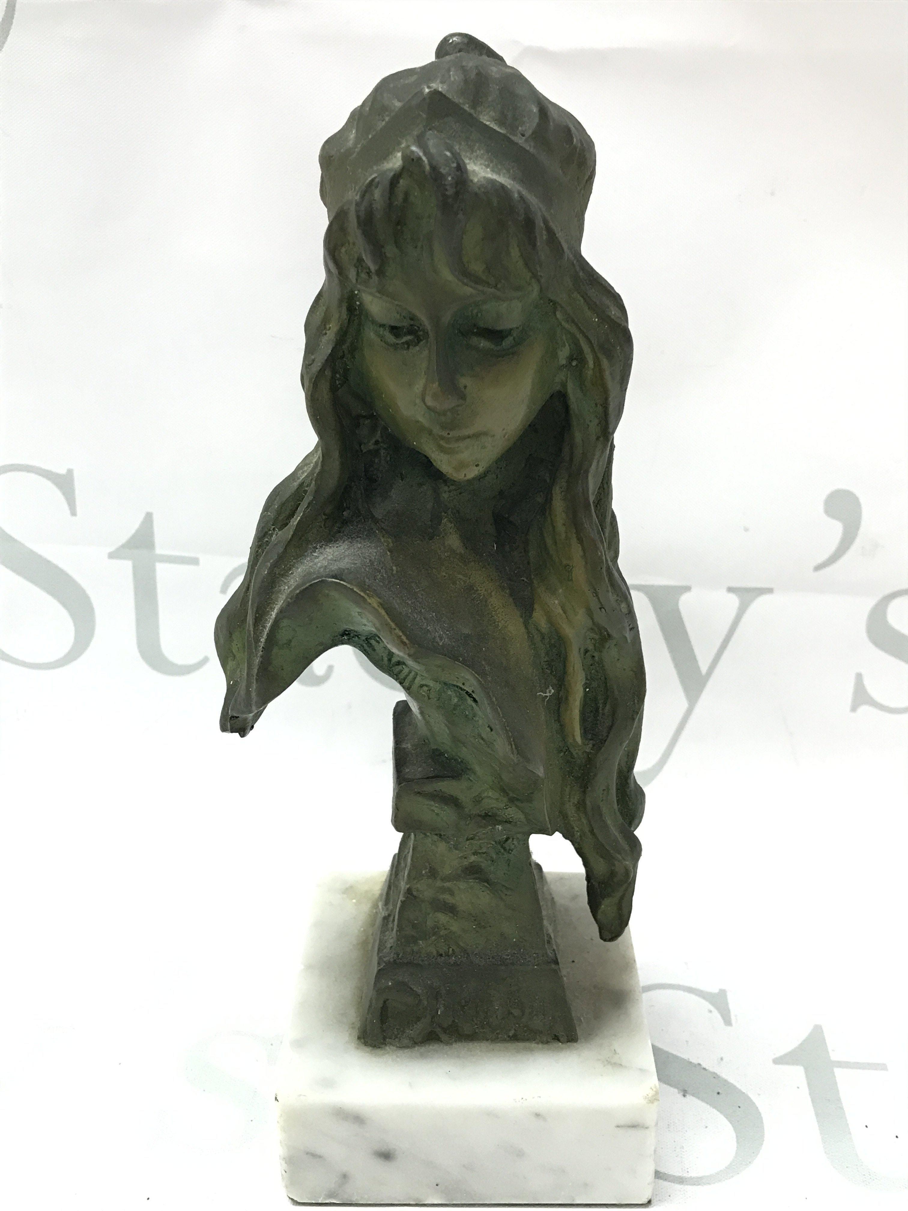 Emmanuel Villanis (1858-1914) French Art Nouveau bronze Carmel bust. Approximately 23cm tall. Postage category B