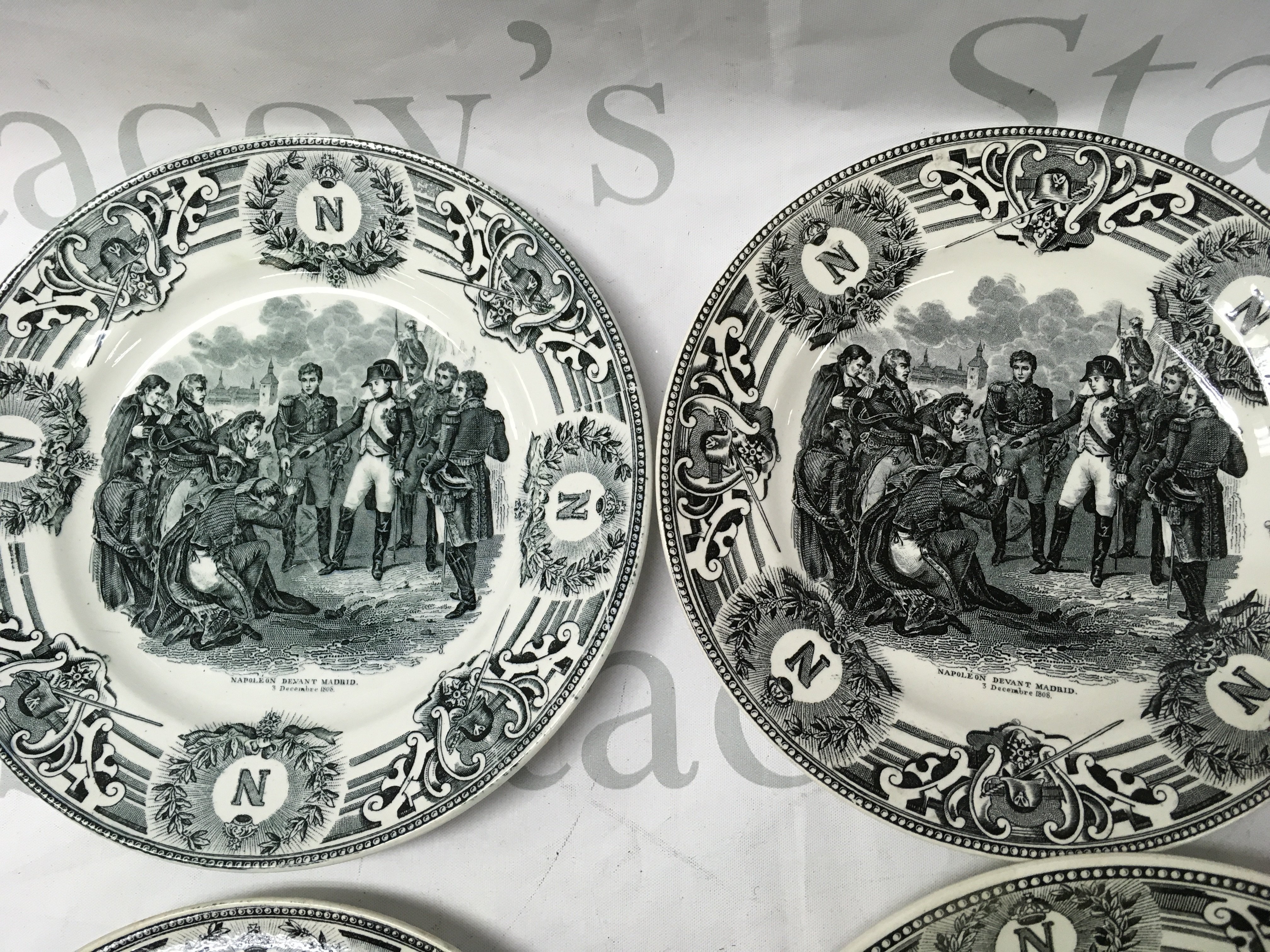 Porcelain plates, Napoleon Bonaparte battles by Boch La Louviere, Boch Freres. Made in Belgium. This lot cannot be posted. NO RESERVE