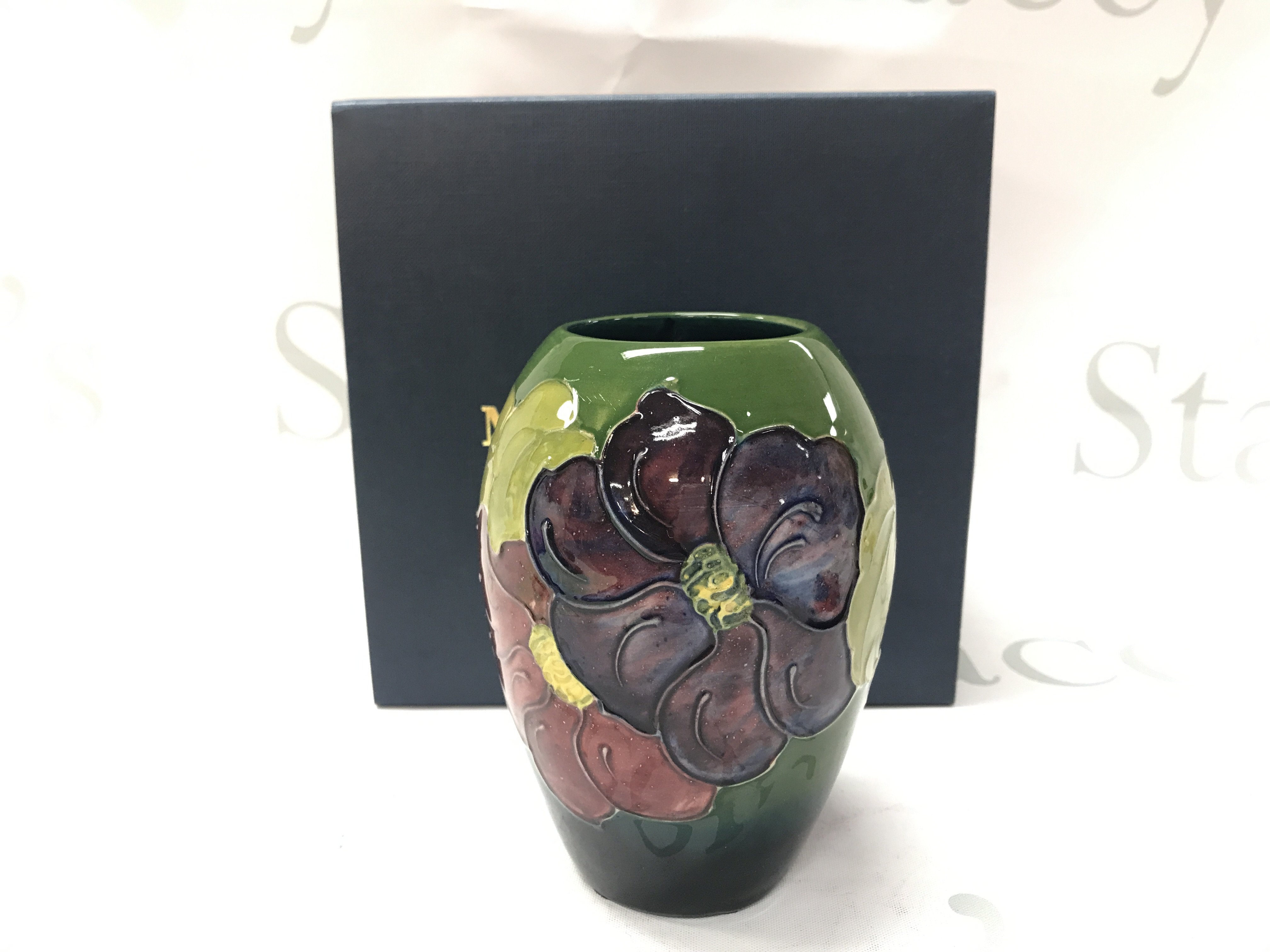 Moorcroft Hibiscus small vase. This lot cannot be posted