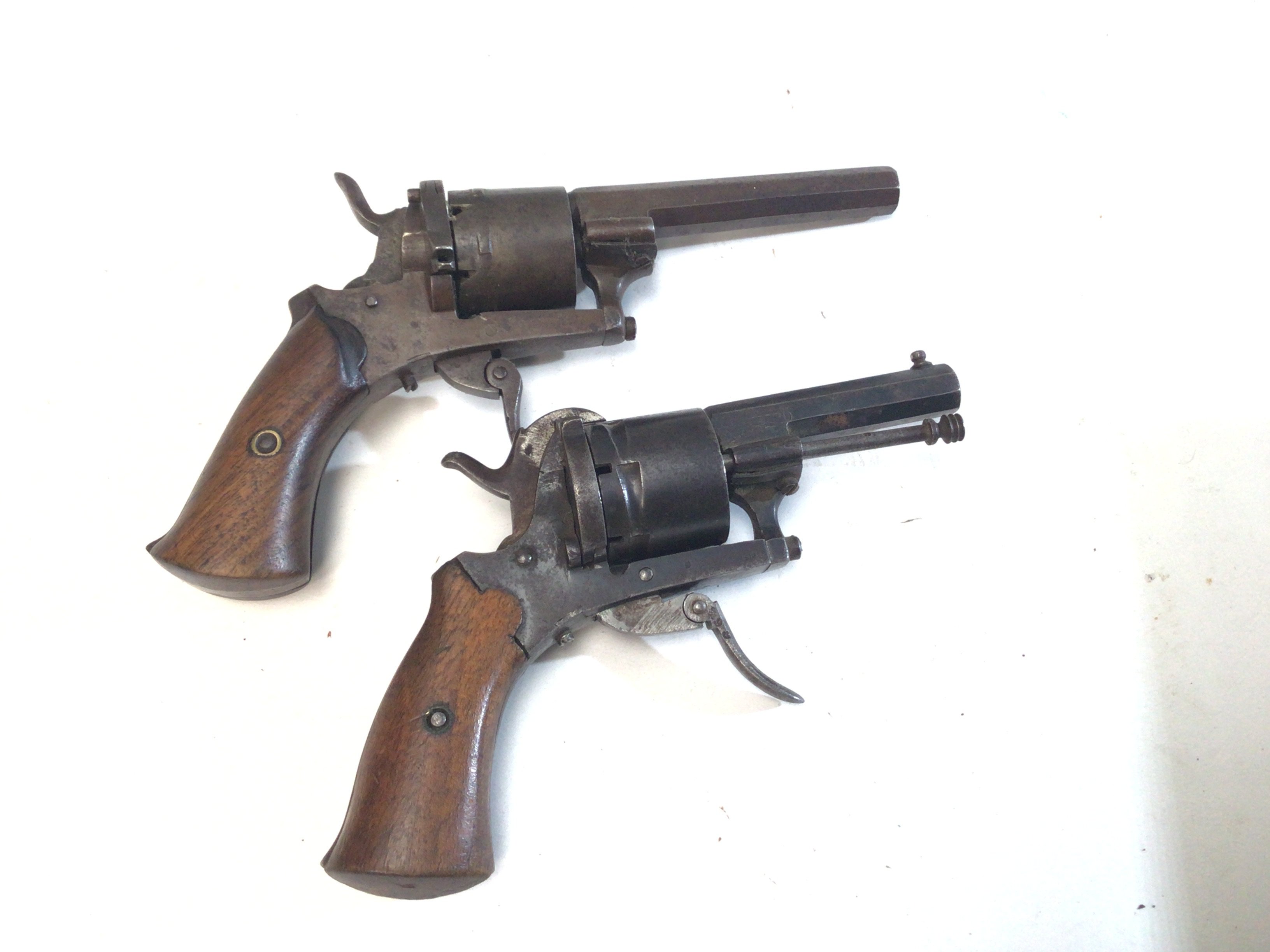 Two 19th century Belgium rim fire revolvers ELG and one other (2) obsolete calibers.