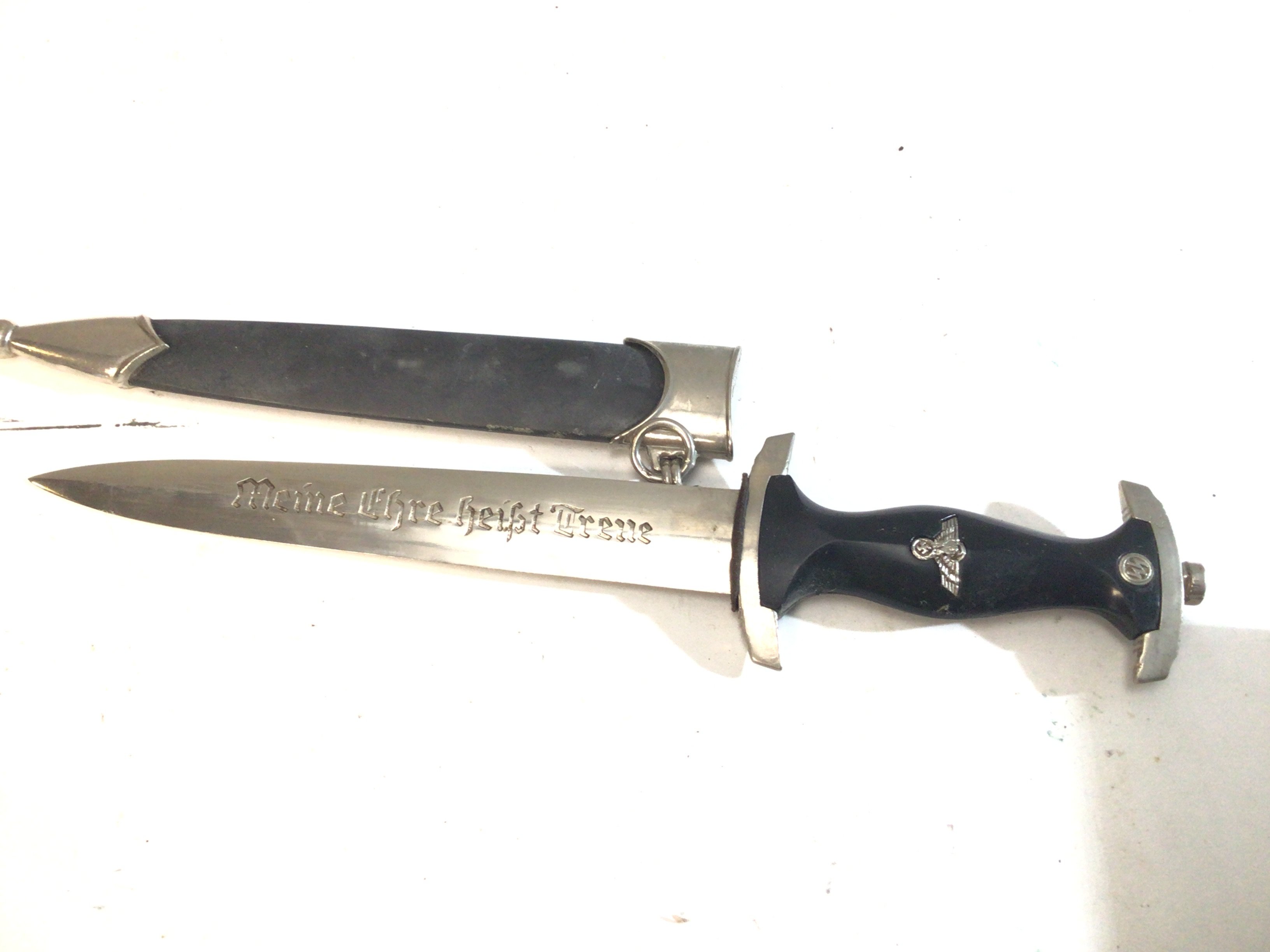 A German Third Reich SA Honour dagger with engraved blade Blackshaw finish RZM M7/14